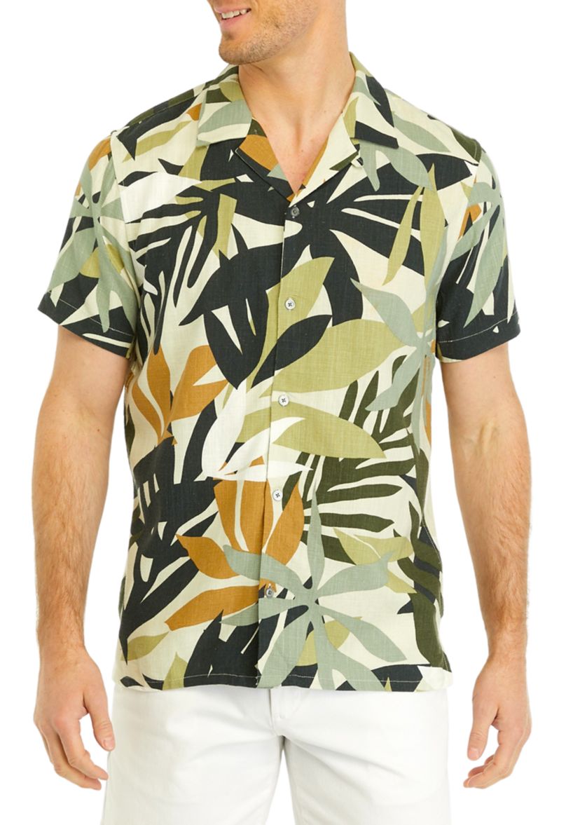 Linen Leaf Button Up Shirt 