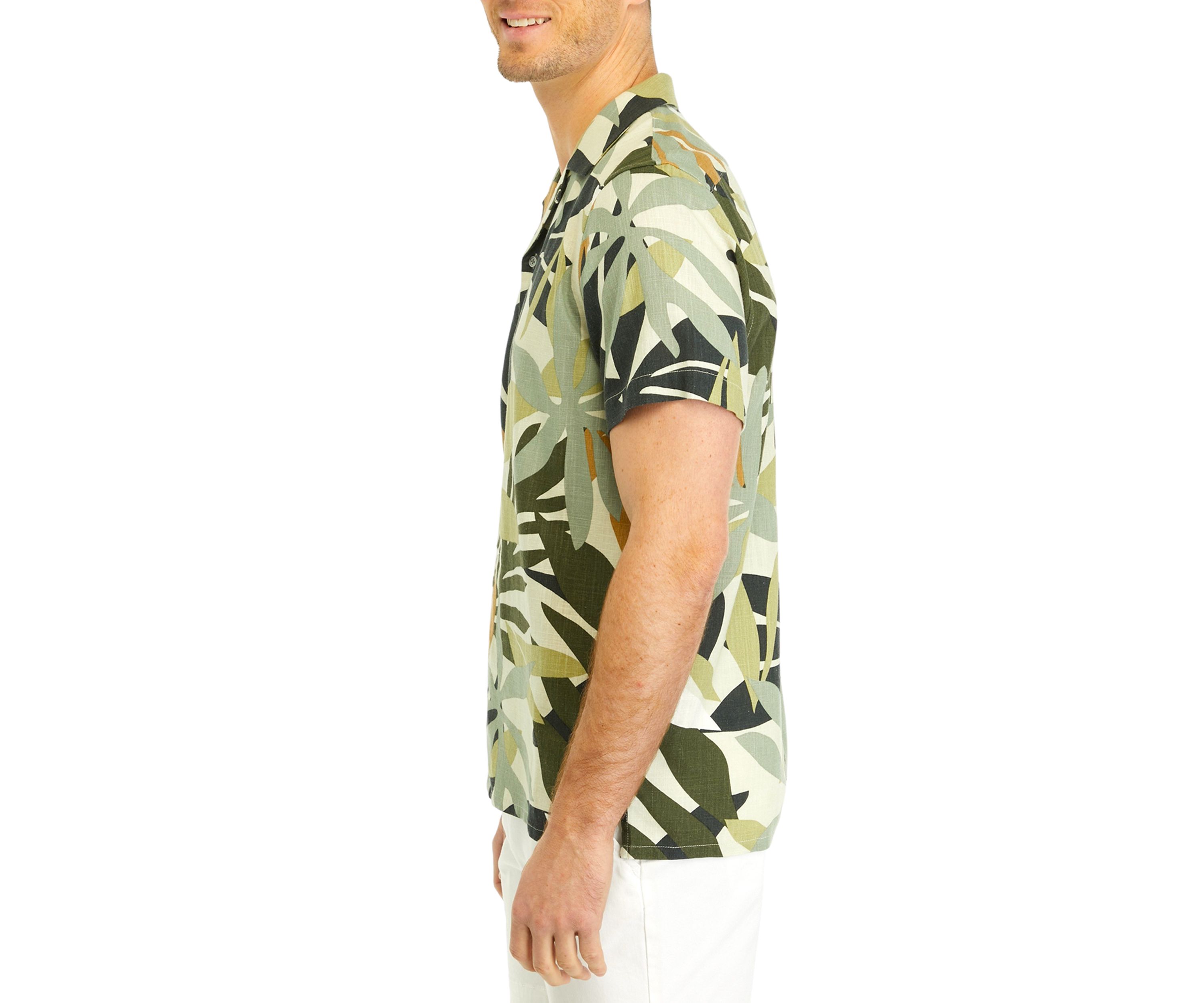 Linen Leaf Button Up Shirt 