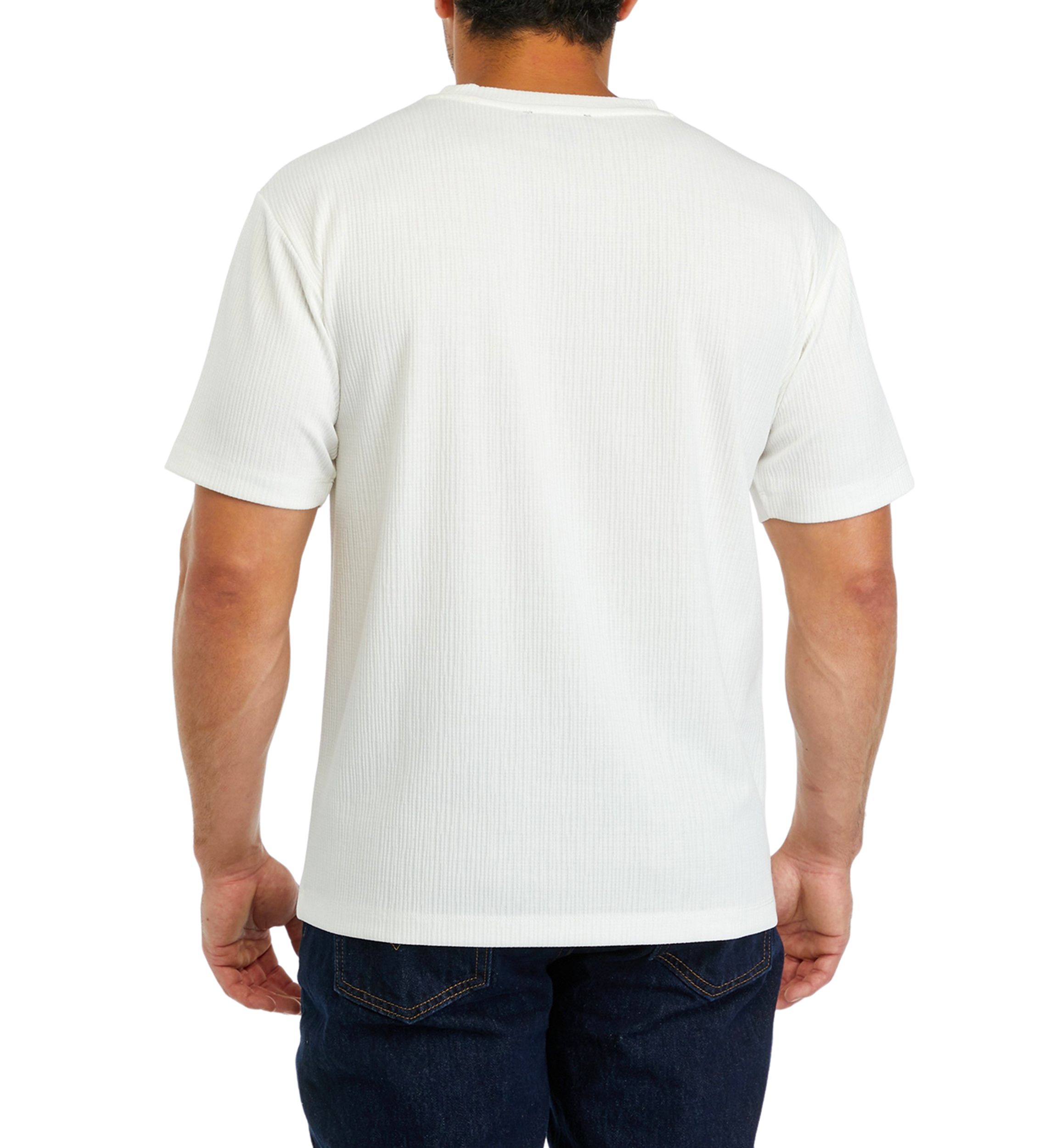 Solid Crew Neck Jacquard T-Shirt 