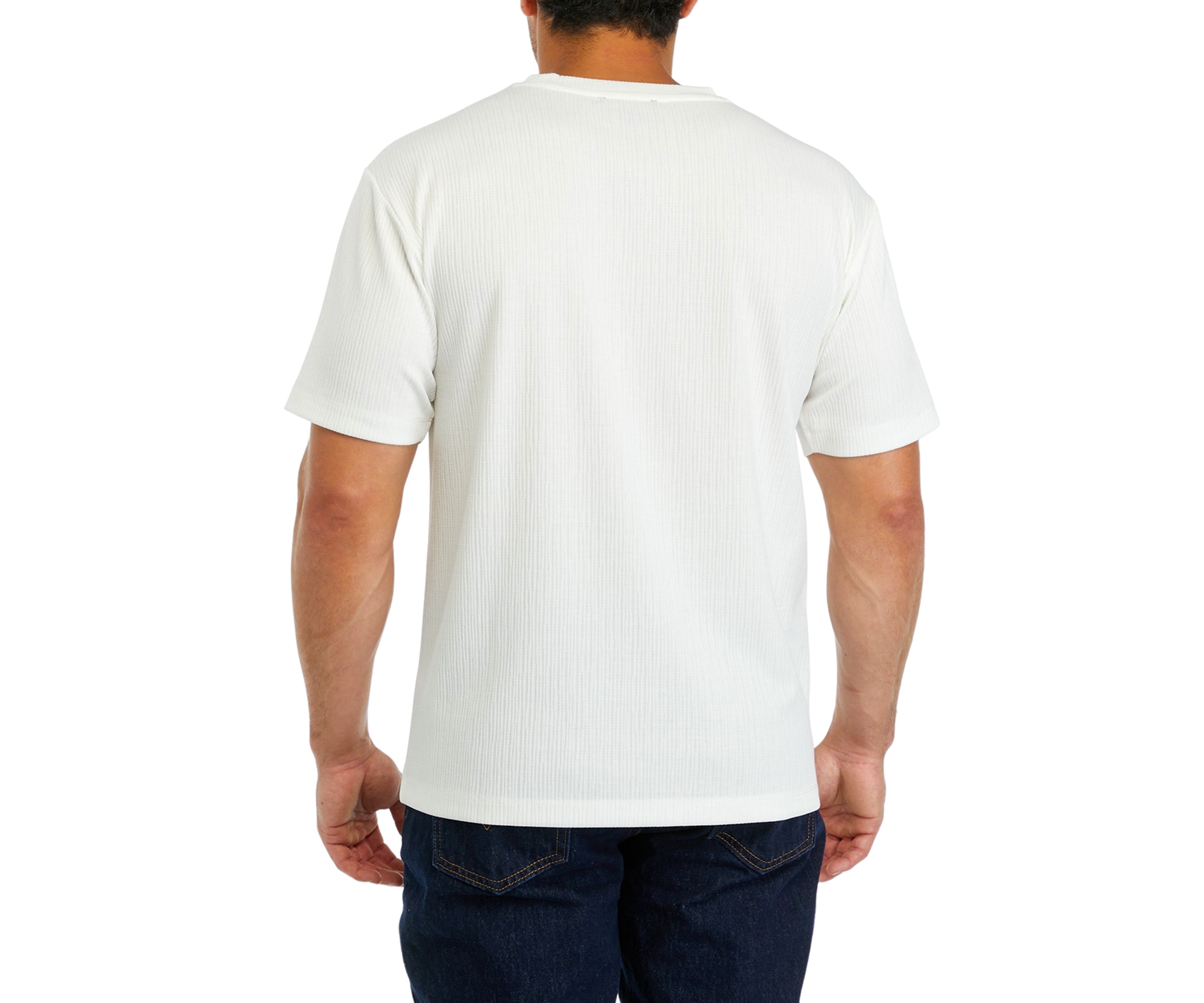 Solid Crew Neck Jacquard T-Shirt 
