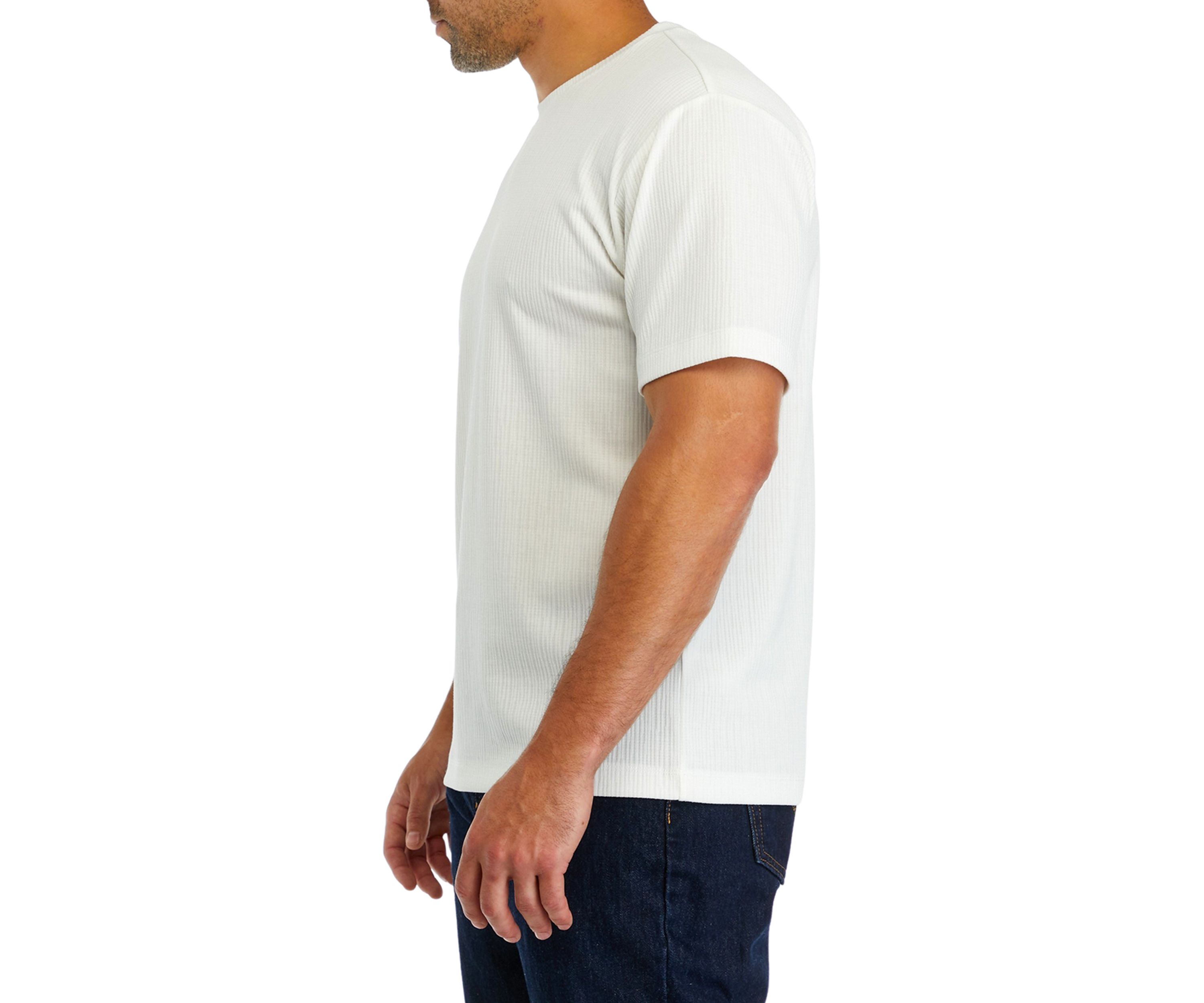 Solid Crew Neck Jacquard T-Shirt 