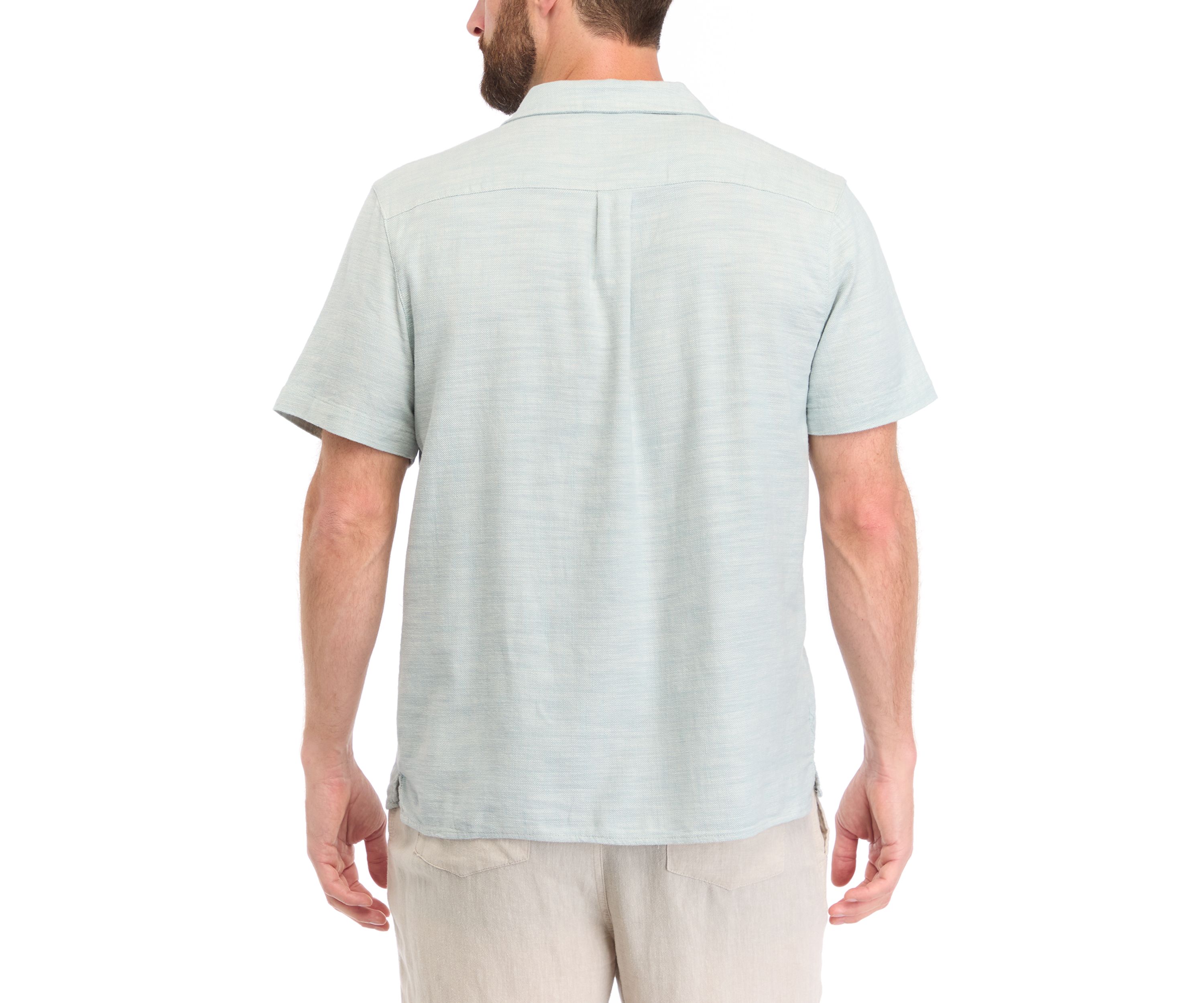 Mens Short Sleeve Woven Stripe Shirt