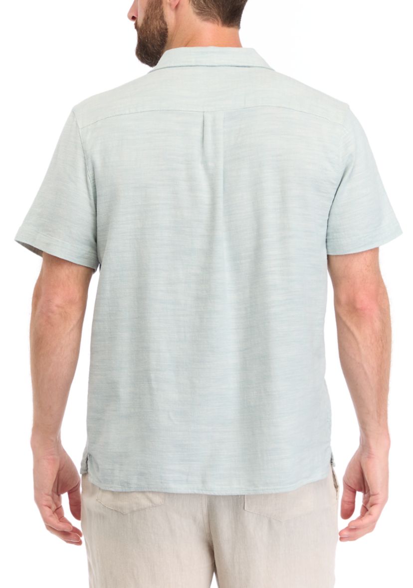 Mens Short Sleeve Woven Stripe Shirt