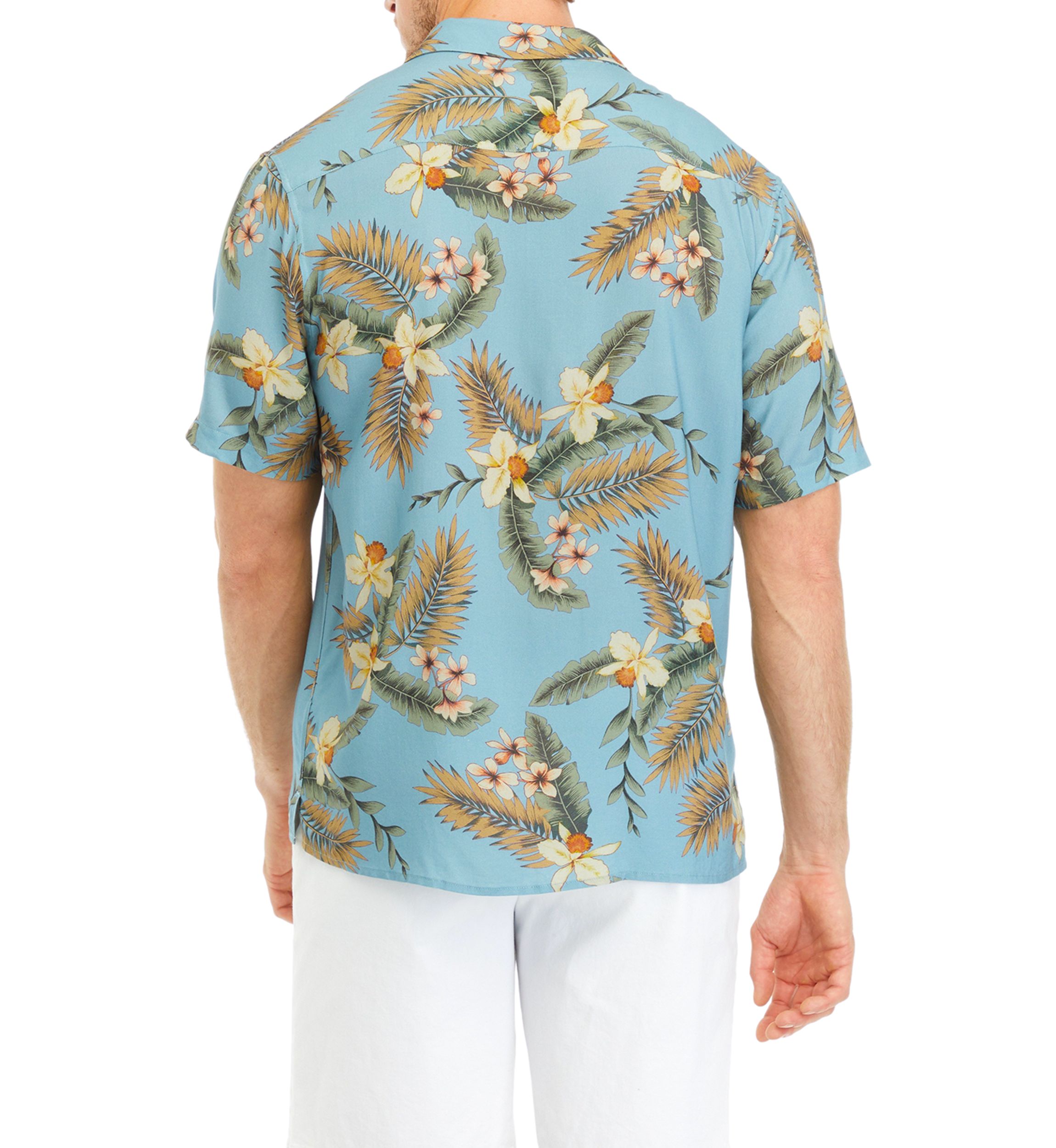 Mens Short Sleeve Hawaiian Camp Shirt