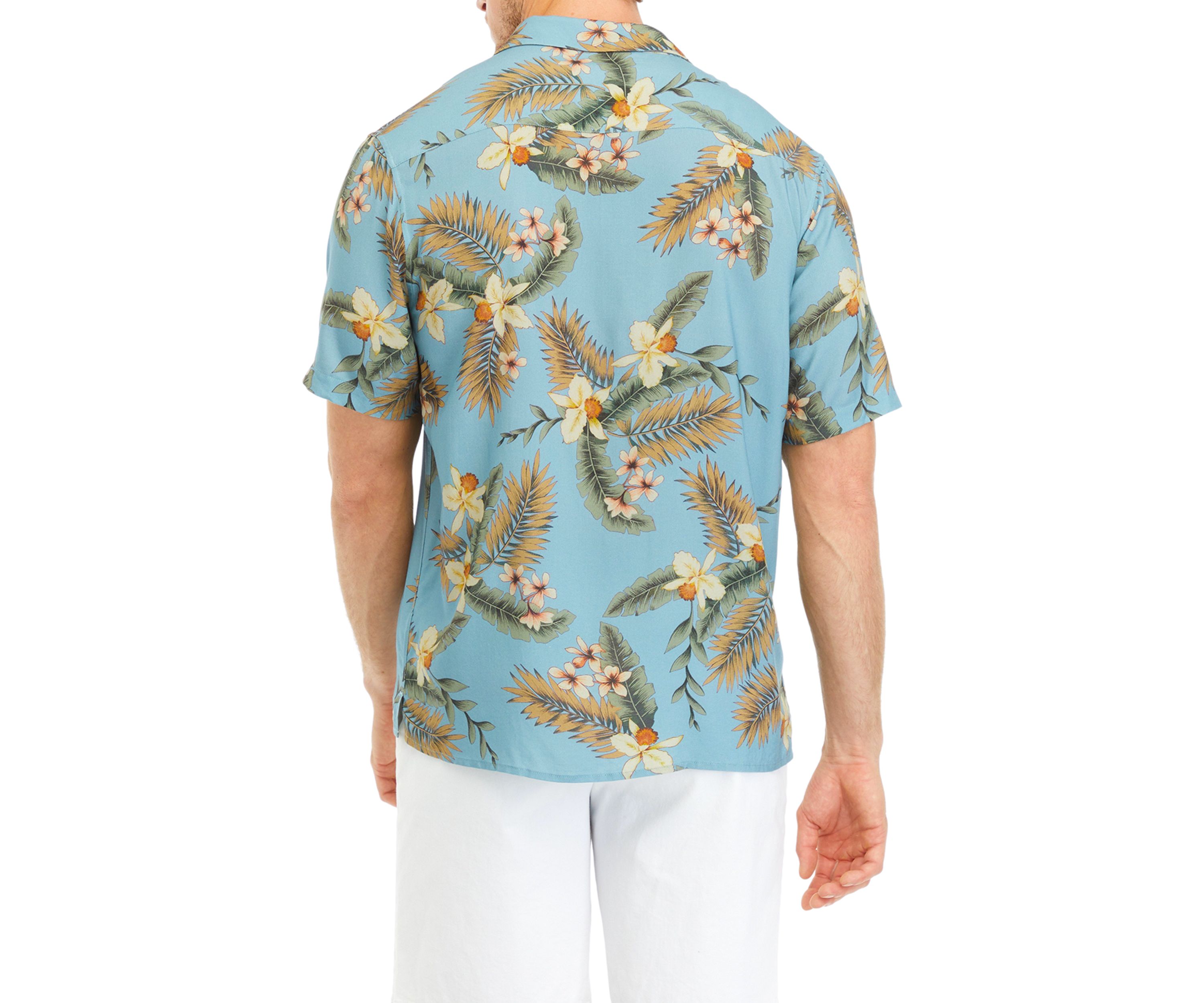 Mens Short Sleeve Hawaiian Camp Shirt