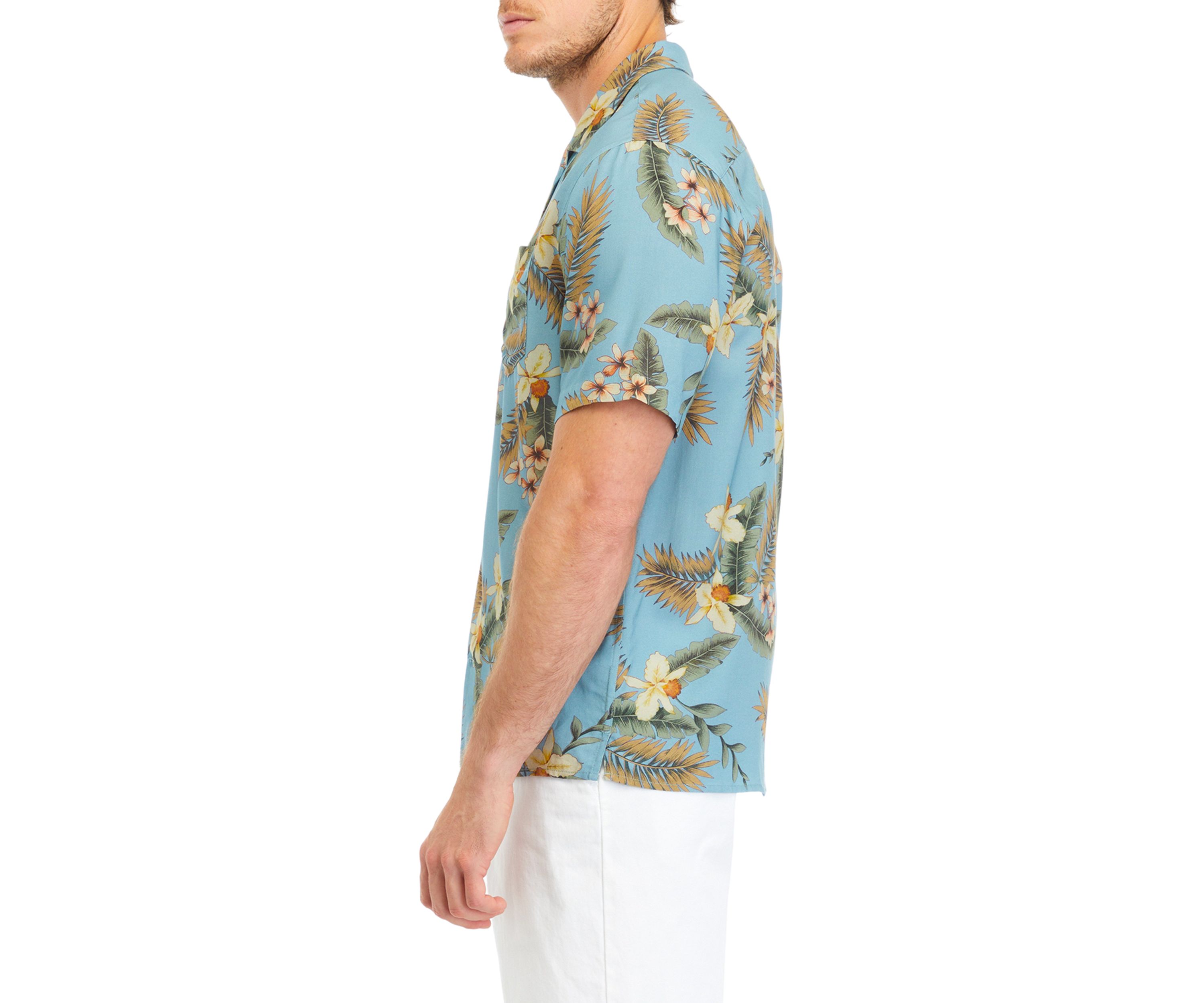 Mens Short Sleeve Hawaiian Camp Shirt