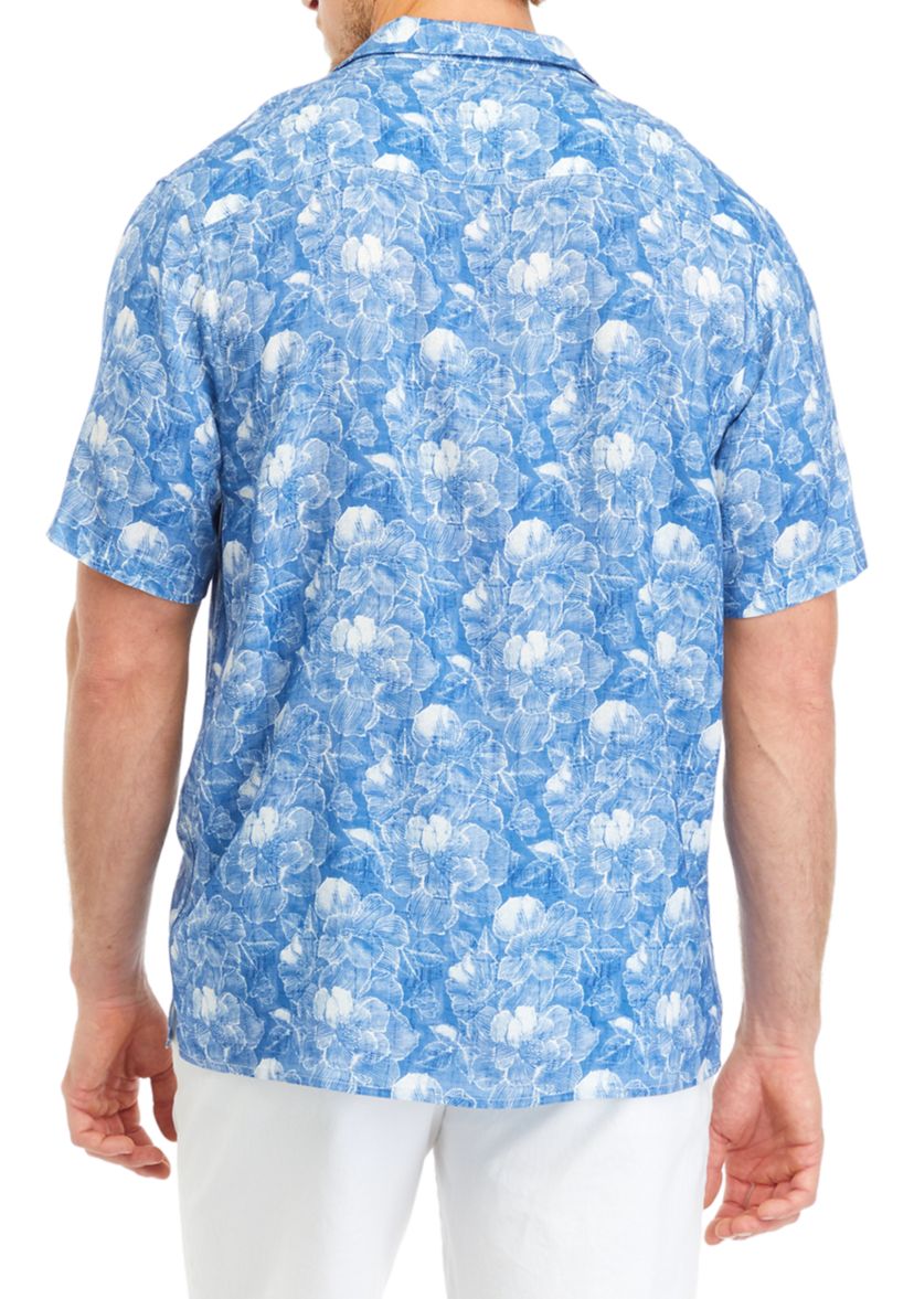 Mens Short Sleeve Floral Camp Shirt