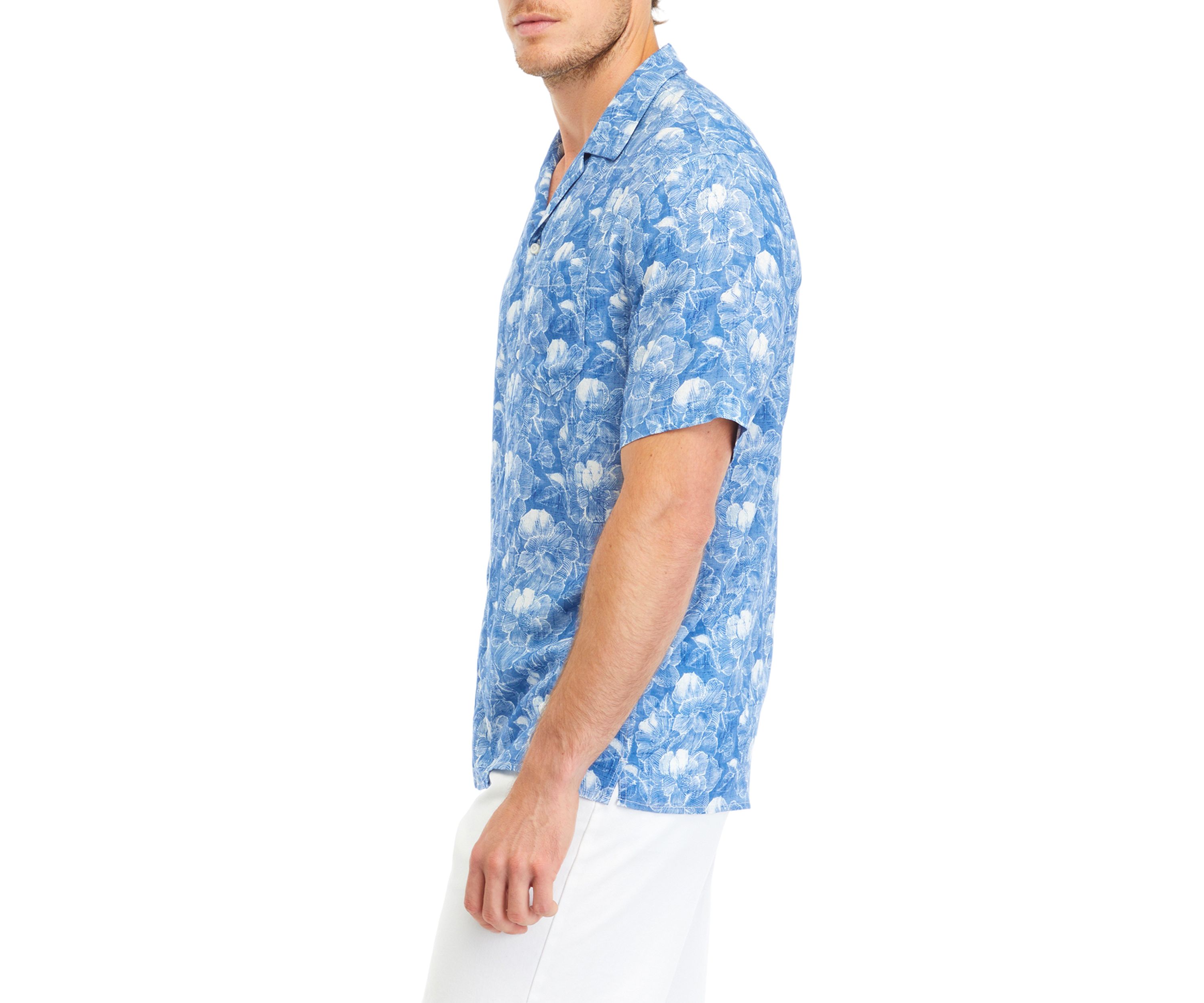 Mens Short Sleeve Floral Camp Shirt