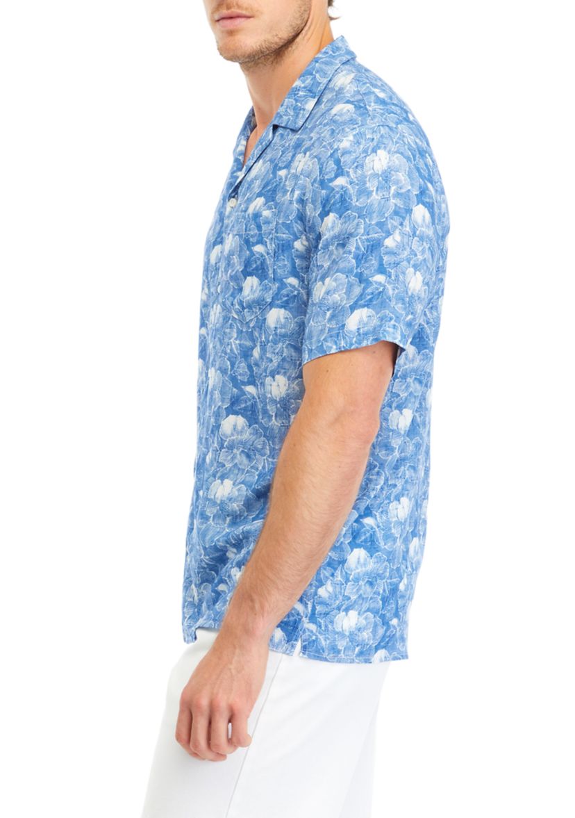 Mens Short Sleeve Floral Camp Shirt