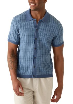 Industry Republic Clothing Men's Textured Sweater Polo, Large