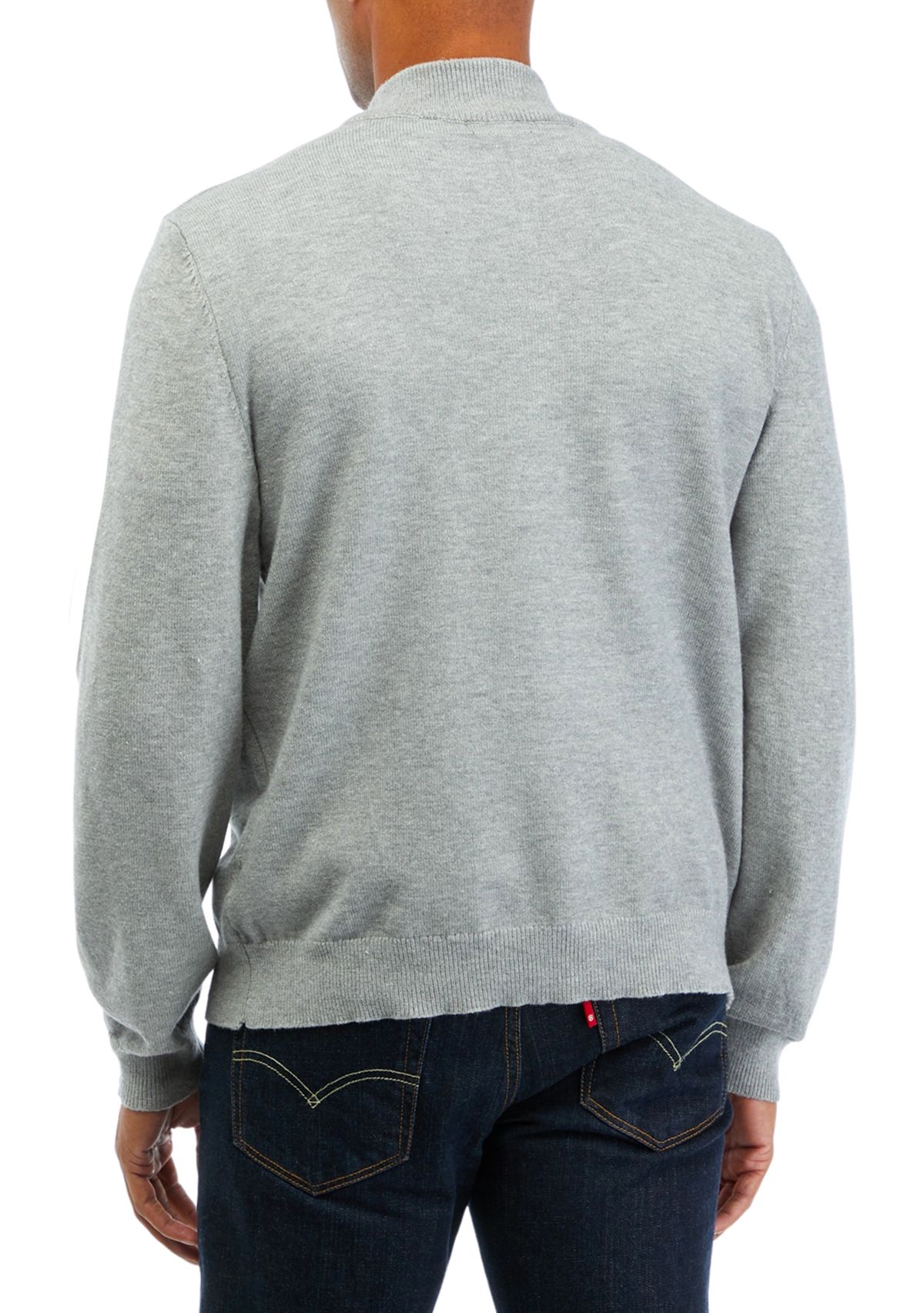 Mens Zip Mock Neck Pullover