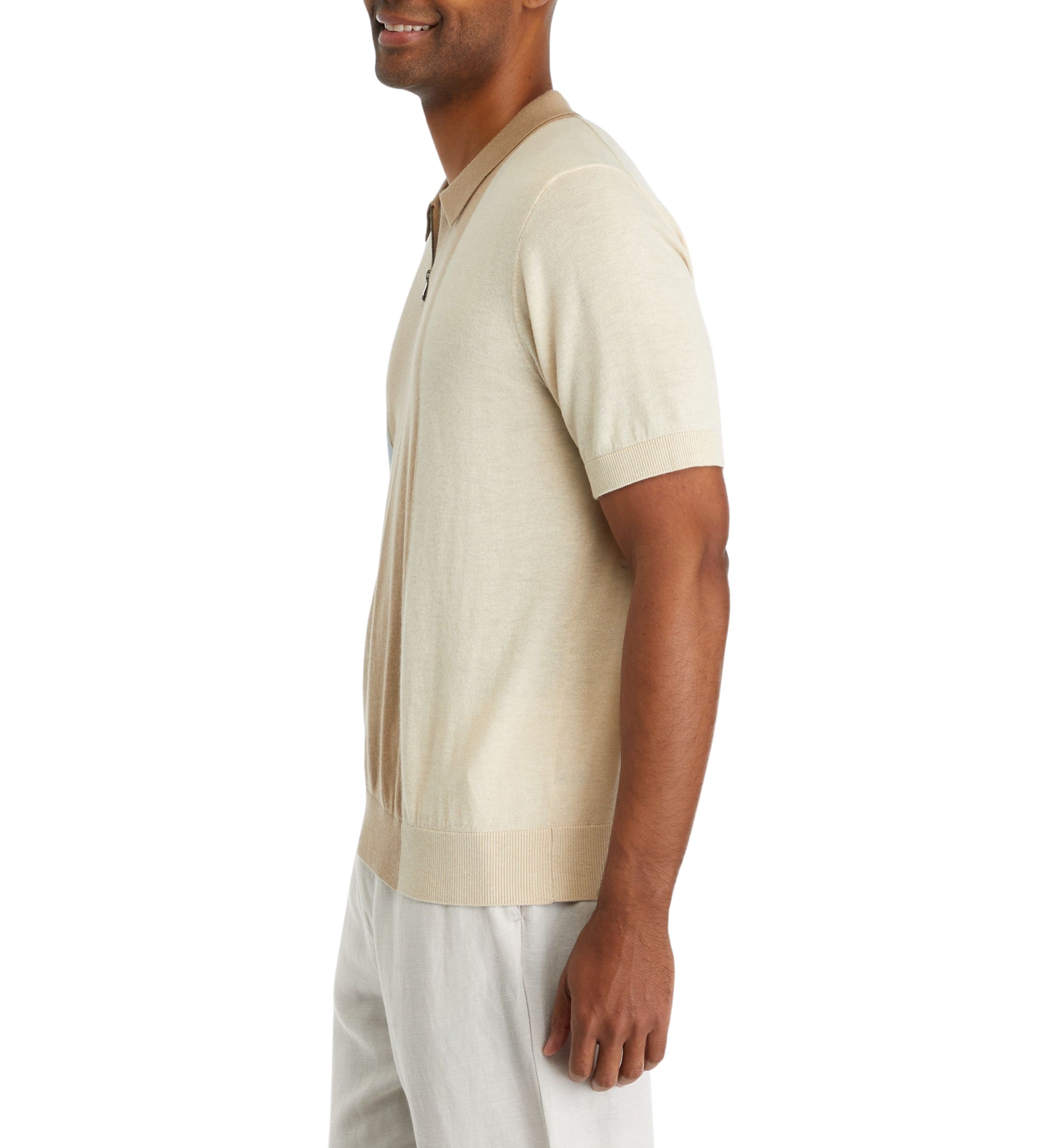 Color Block Stripe Polo Shirt 