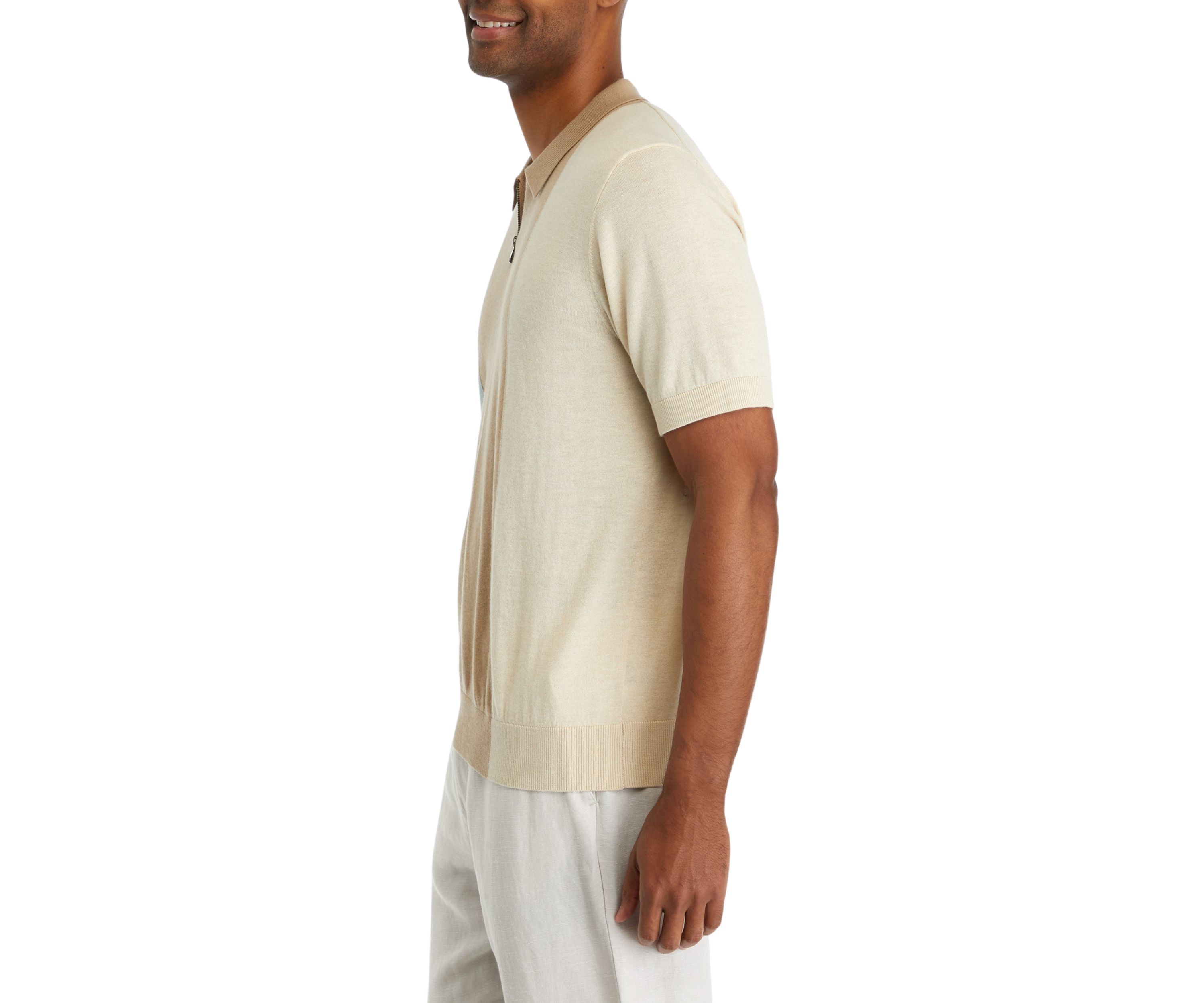 Color Block Stripe Polo Shirt 