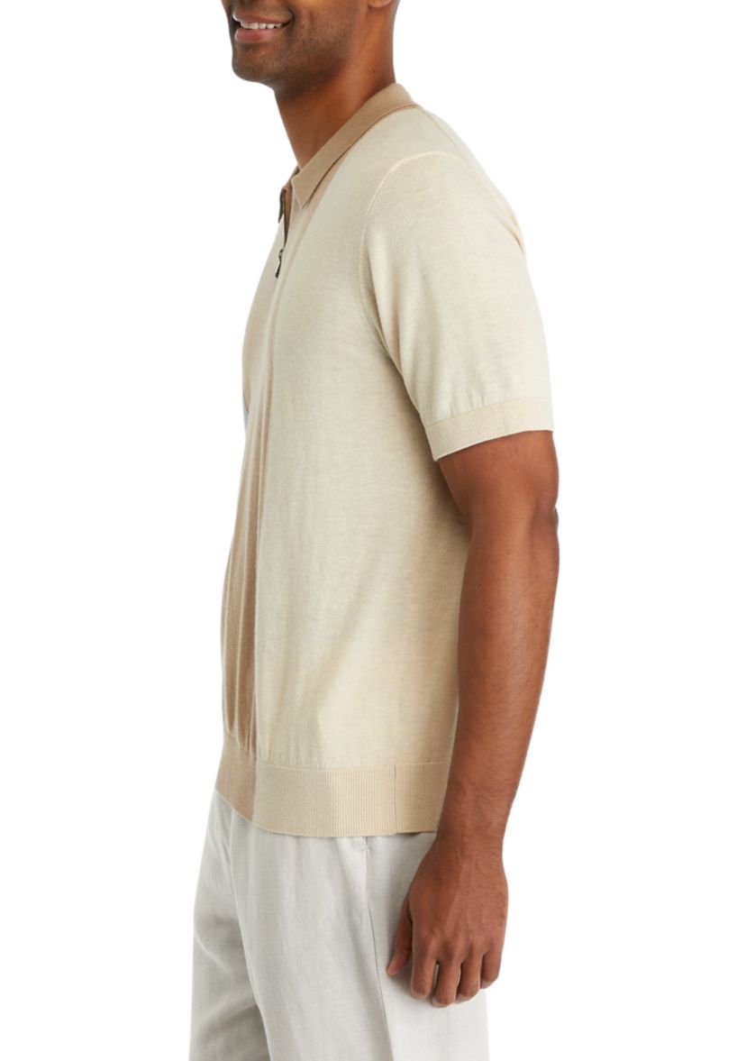 Color Block Stripe Polo Shirt 