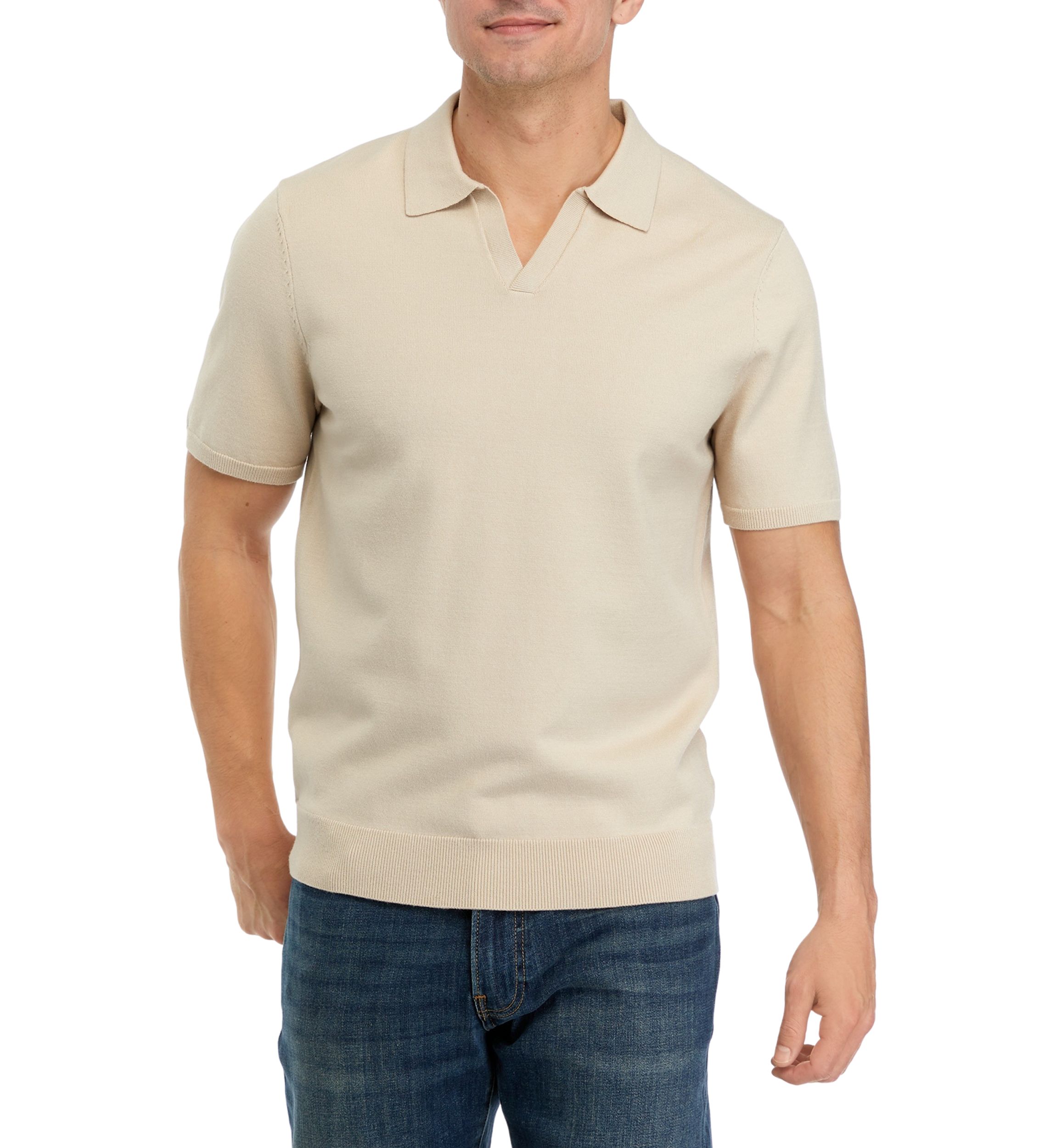 Mens Johnny Collar Polo Sweater