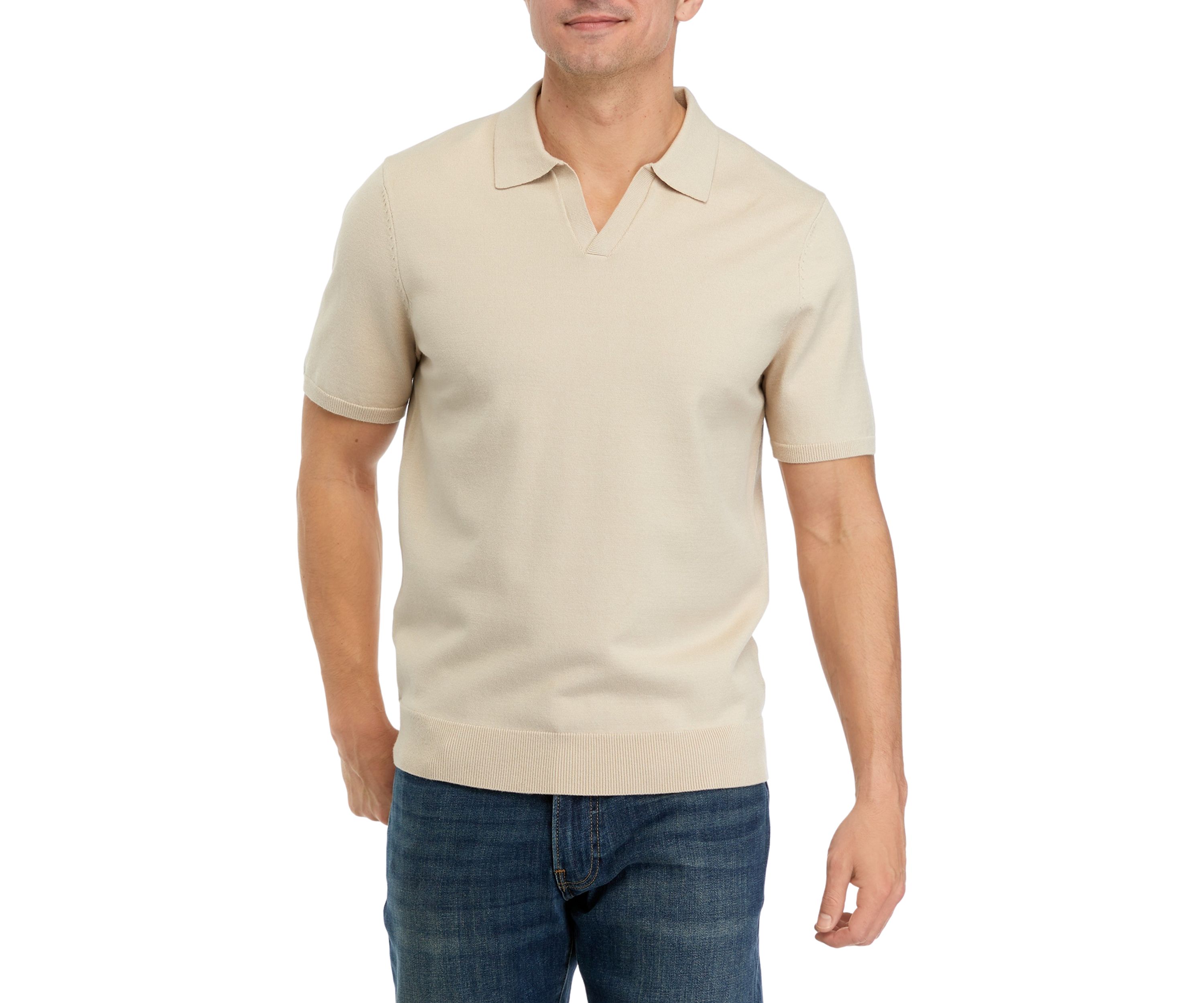 Mens Johnny Collar Polo Sweater