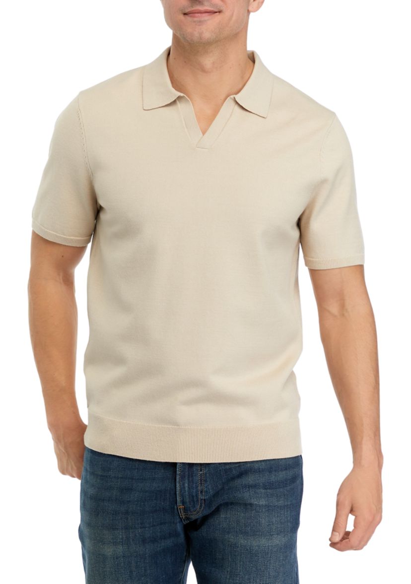 Mens Johnny Collar Polo Sweater