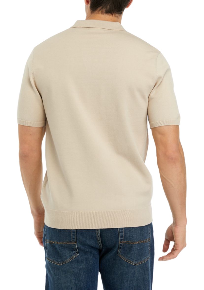 Mens Johnny Collar Polo Sweater