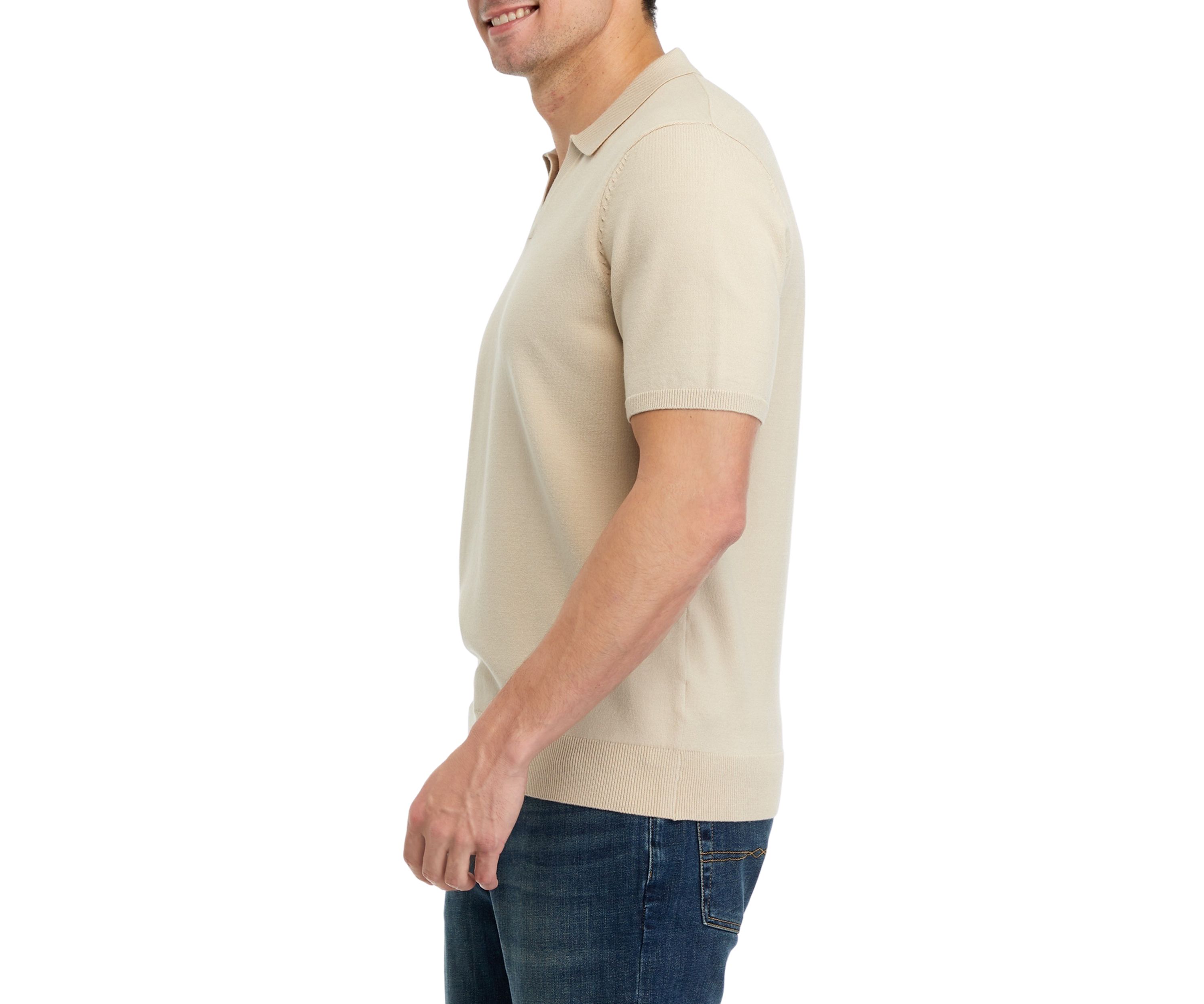 Mens Johnny Collar Polo Sweater
