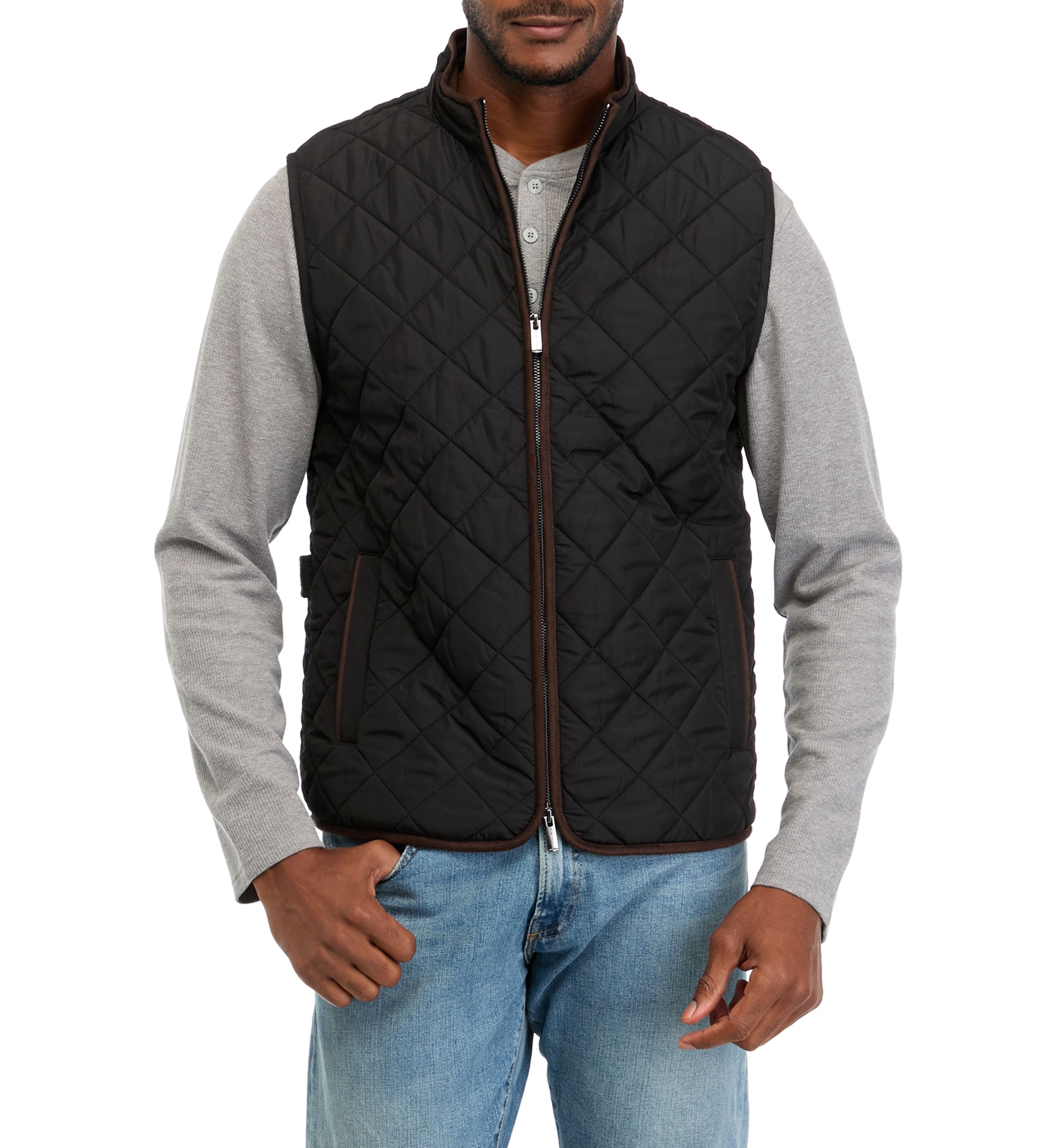 Mens Zip Front Quilted Vest 