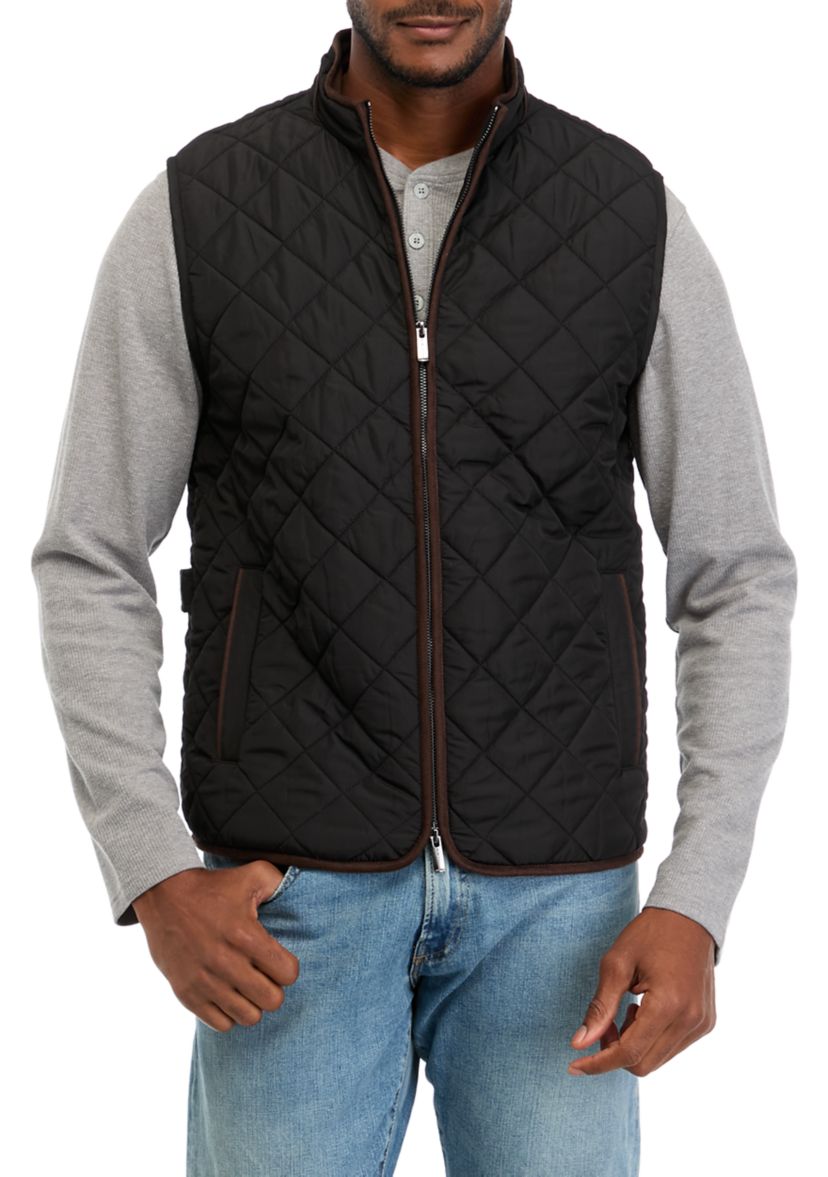 Mens Zip Front Quilted Vest 