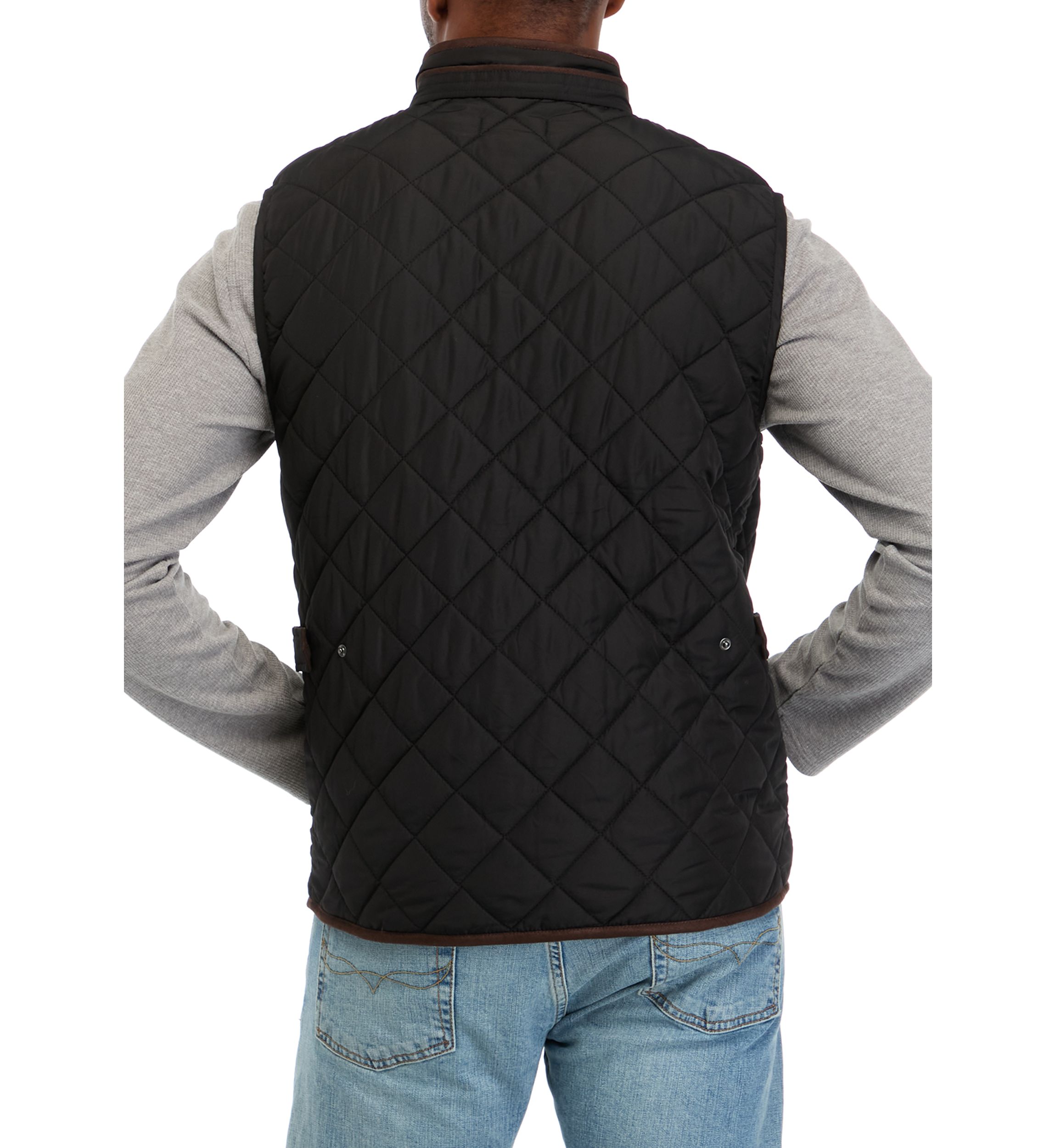 Mens Zip Front Quilted Vest 