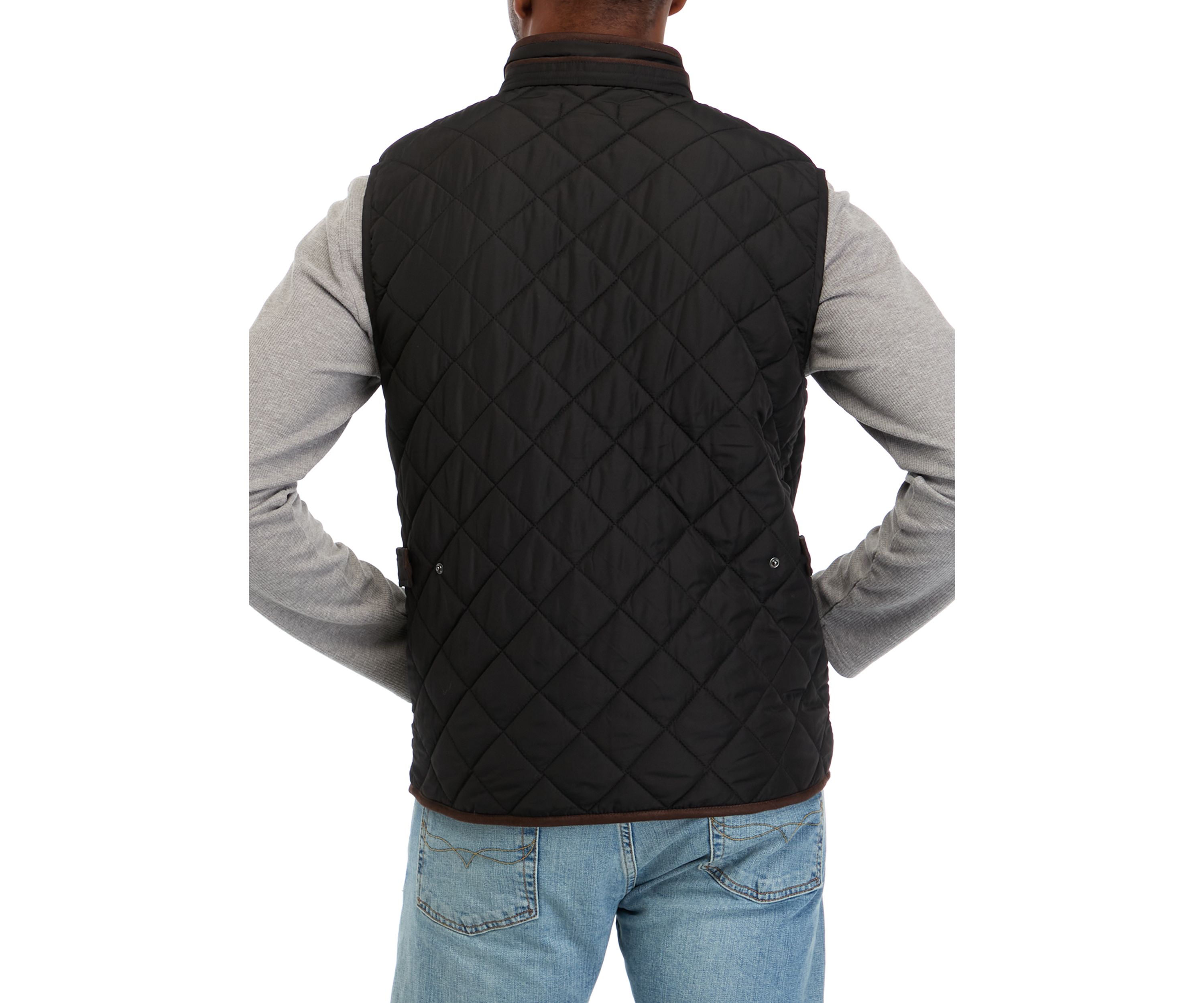 Mens Zip Front Quilted Vest 