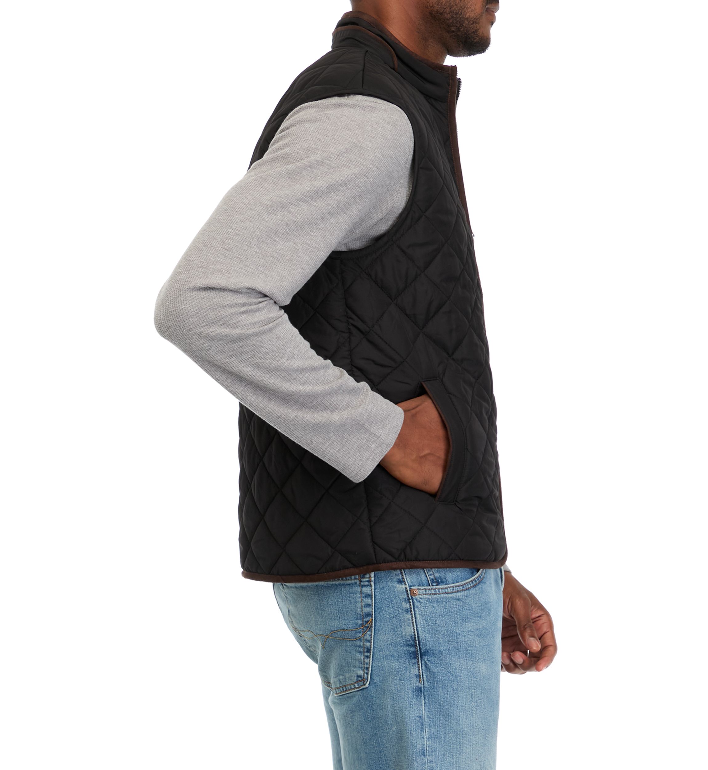 Mens Zip Front Quilted Vest 