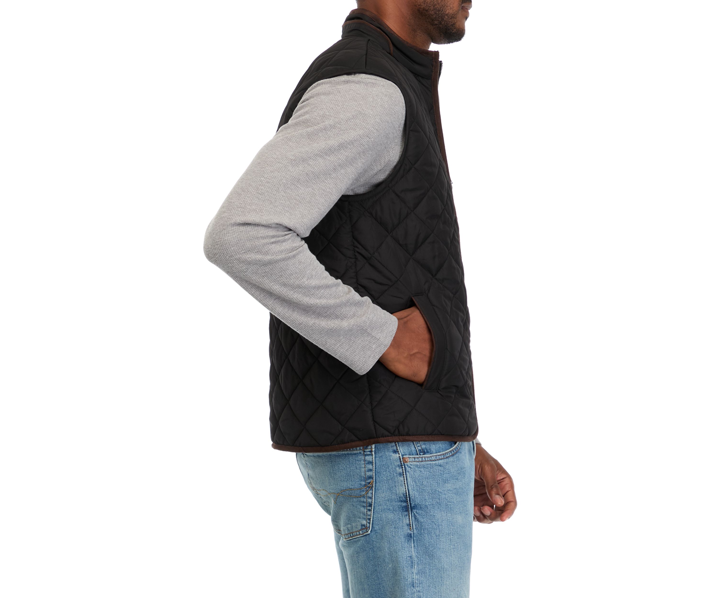 Mens Zip Front Quilted Vest 