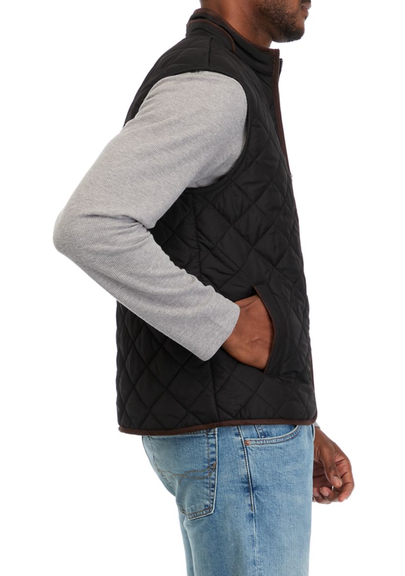 Mens Zip Front Quilted Vest 