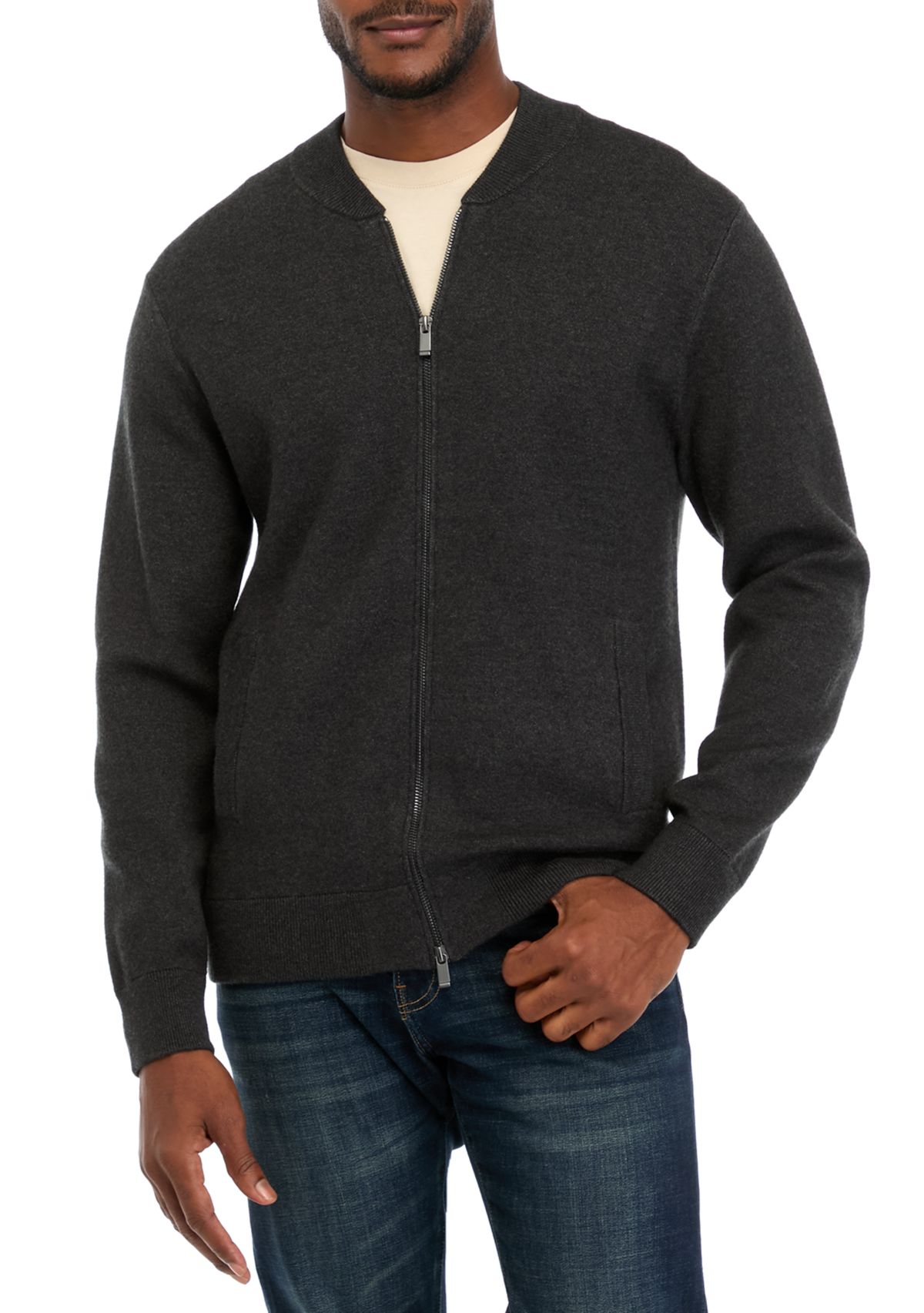 Mens Full Zip Cardigan Sweater