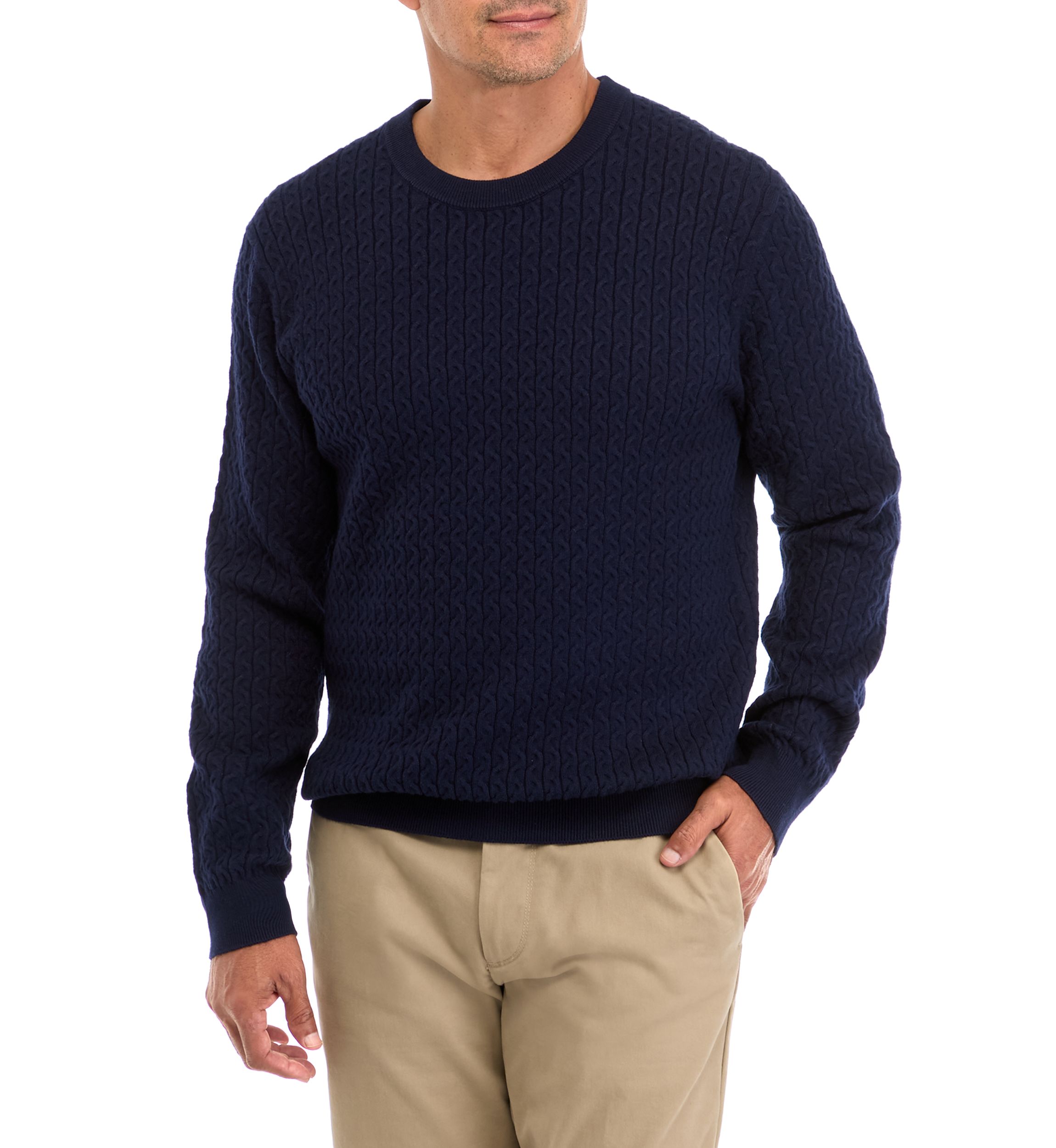 Mens Textured Pullover Sweater 