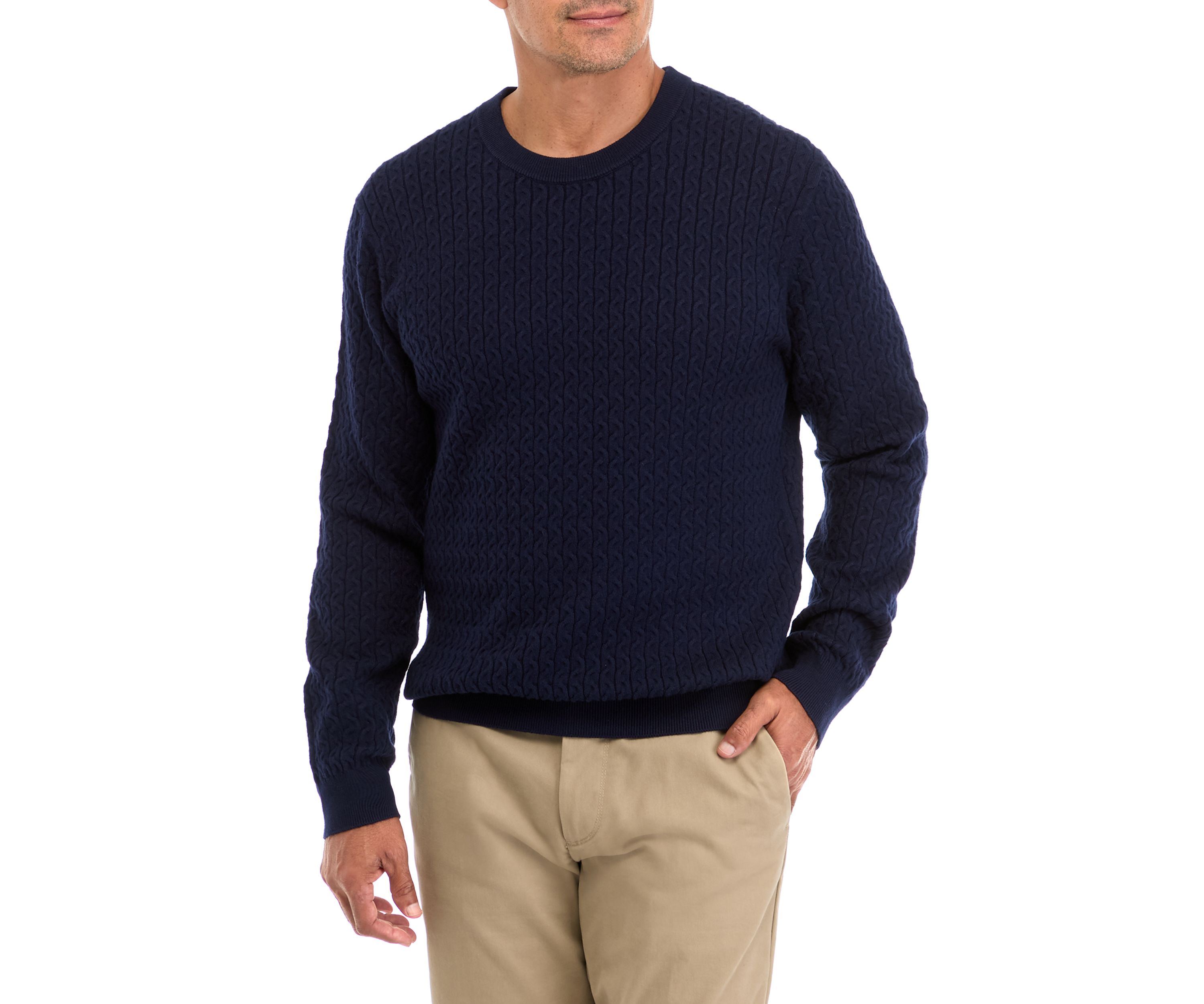 Mens Textured Pullover Sweater 