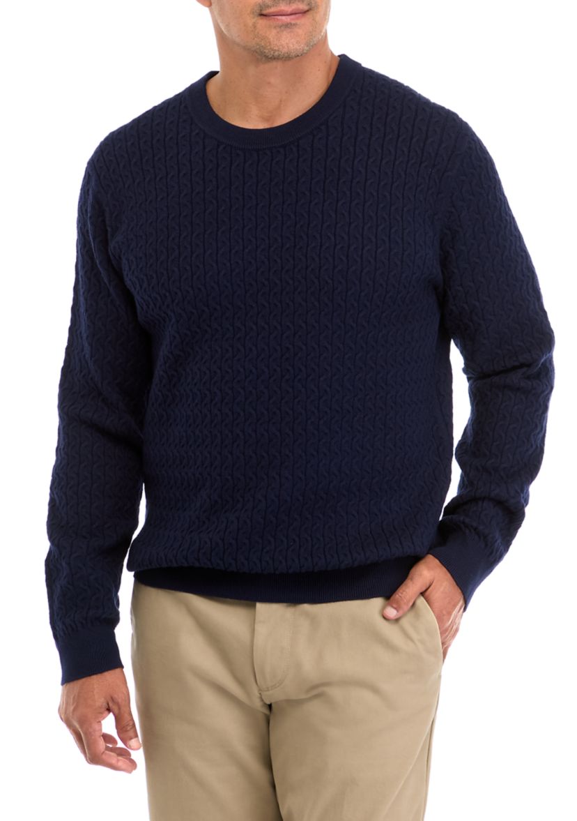 Mens Textured Pullover Sweater 