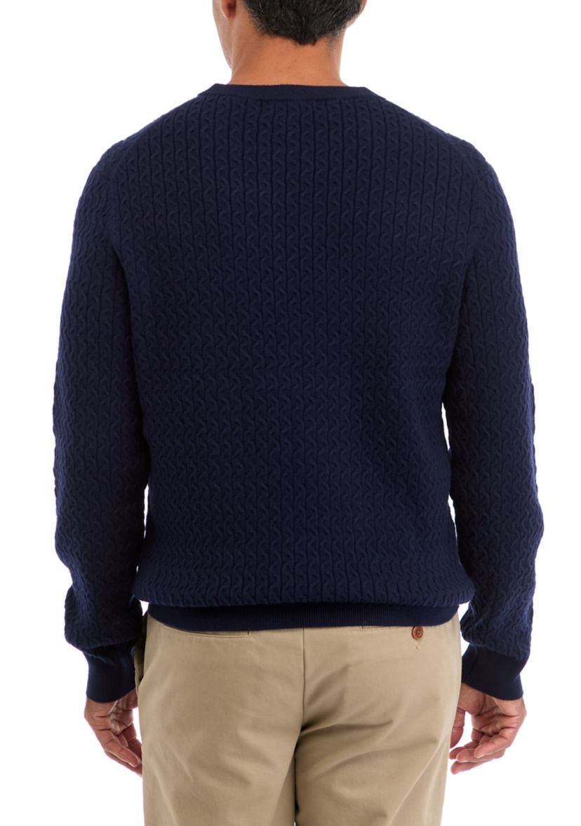 Mens Textured Pullover Sweater 