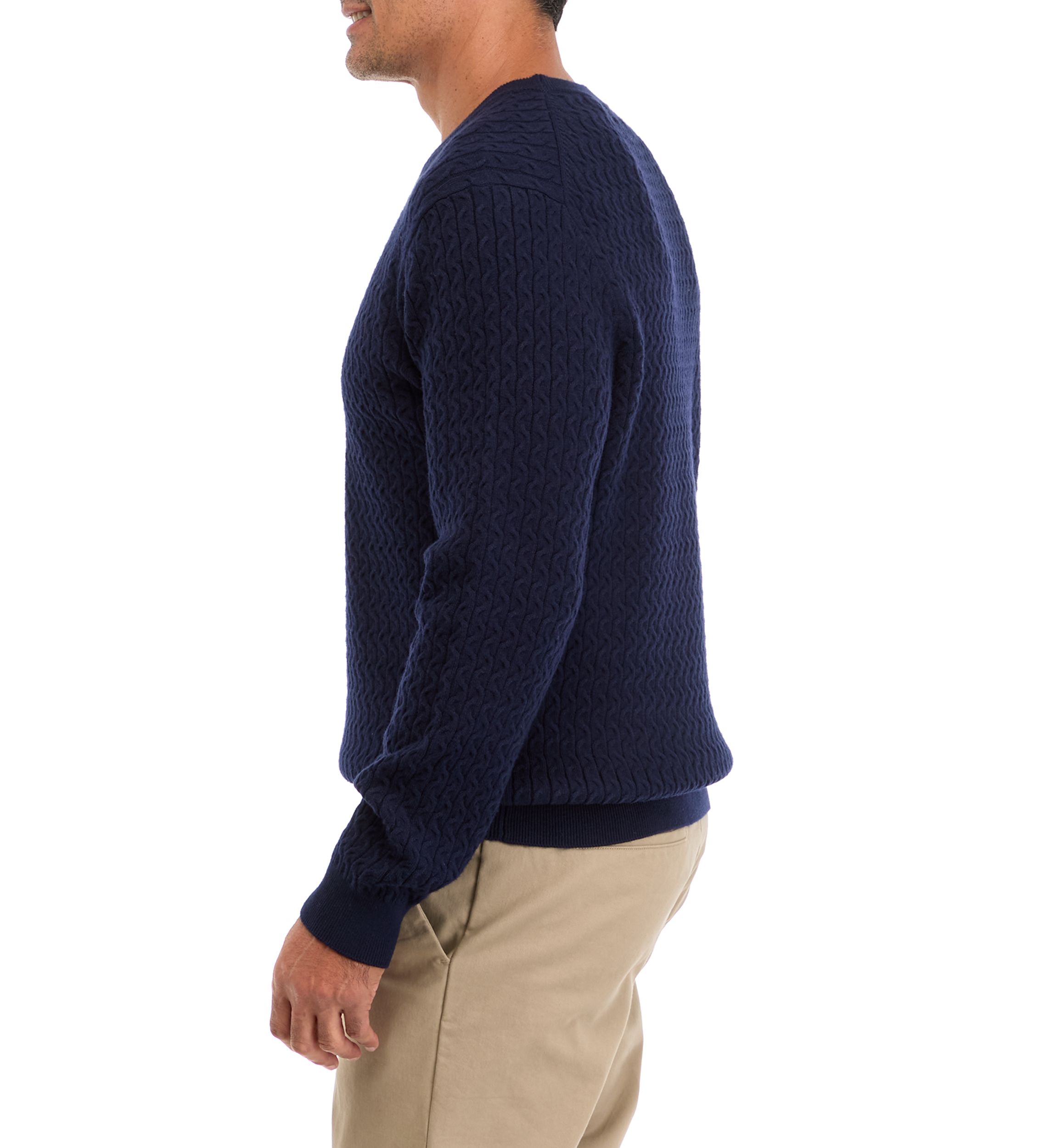 Mens Textured Pullover Sweater 