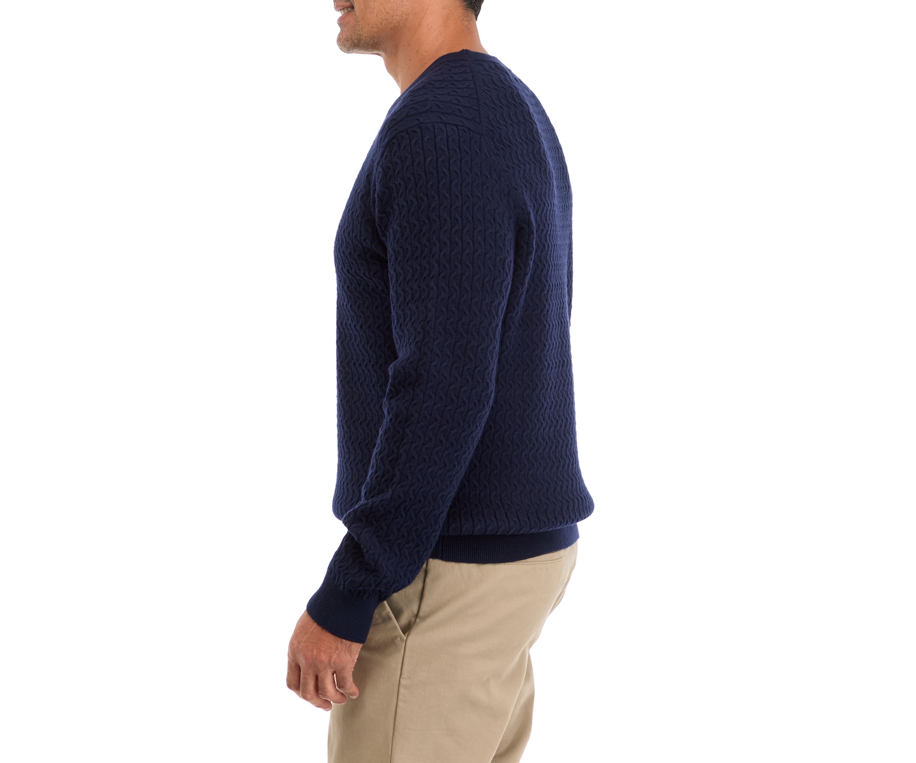 Mens Textured Pullover Sweater 