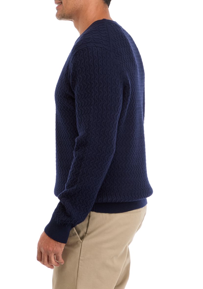 Mens Textured Pullover Sweater 