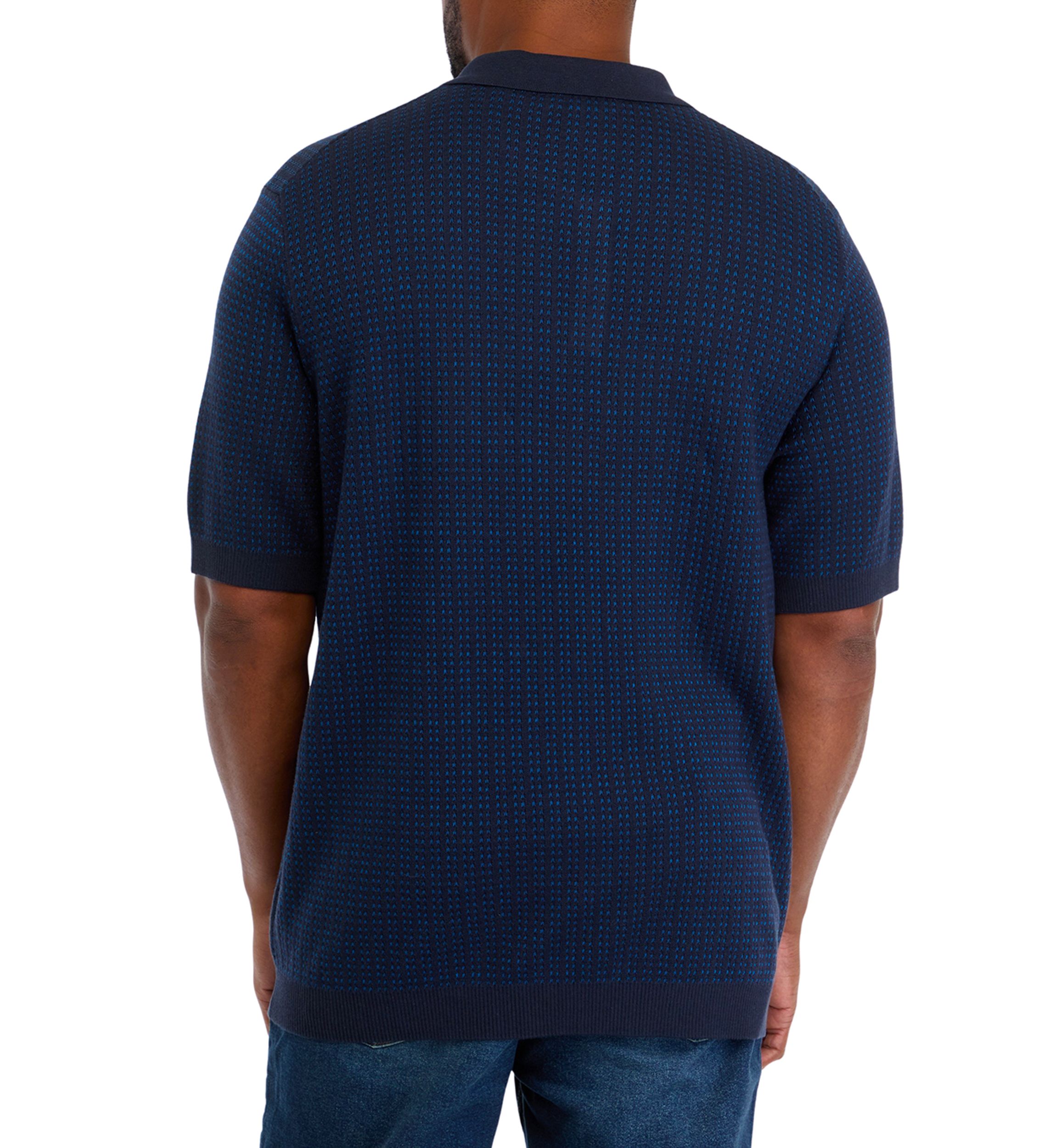 Big & Tall Short Sleeve Textured Button Polo Shirt