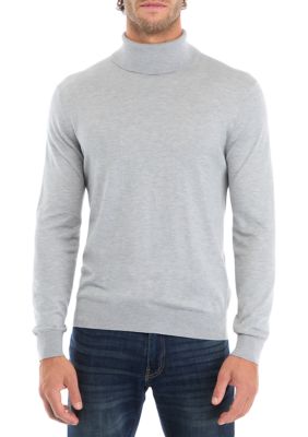 Elie Tahari Men's Fine Gauge Turtleneck Sweater, Grey, 2XL