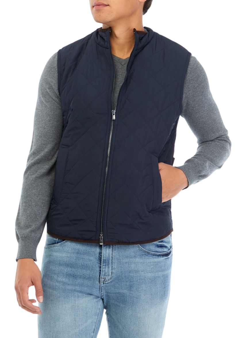 Mens Mock Neck Quilted Vest