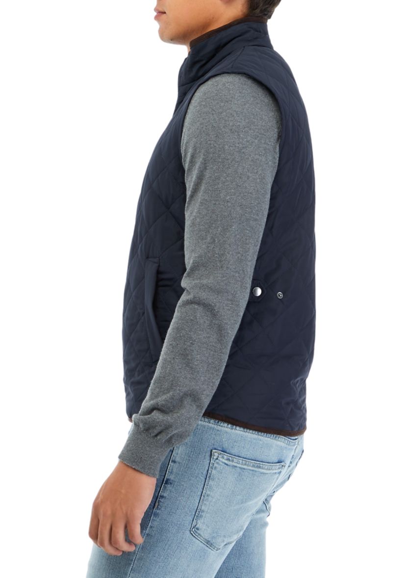 Mens Mock Neck Quilted Vest