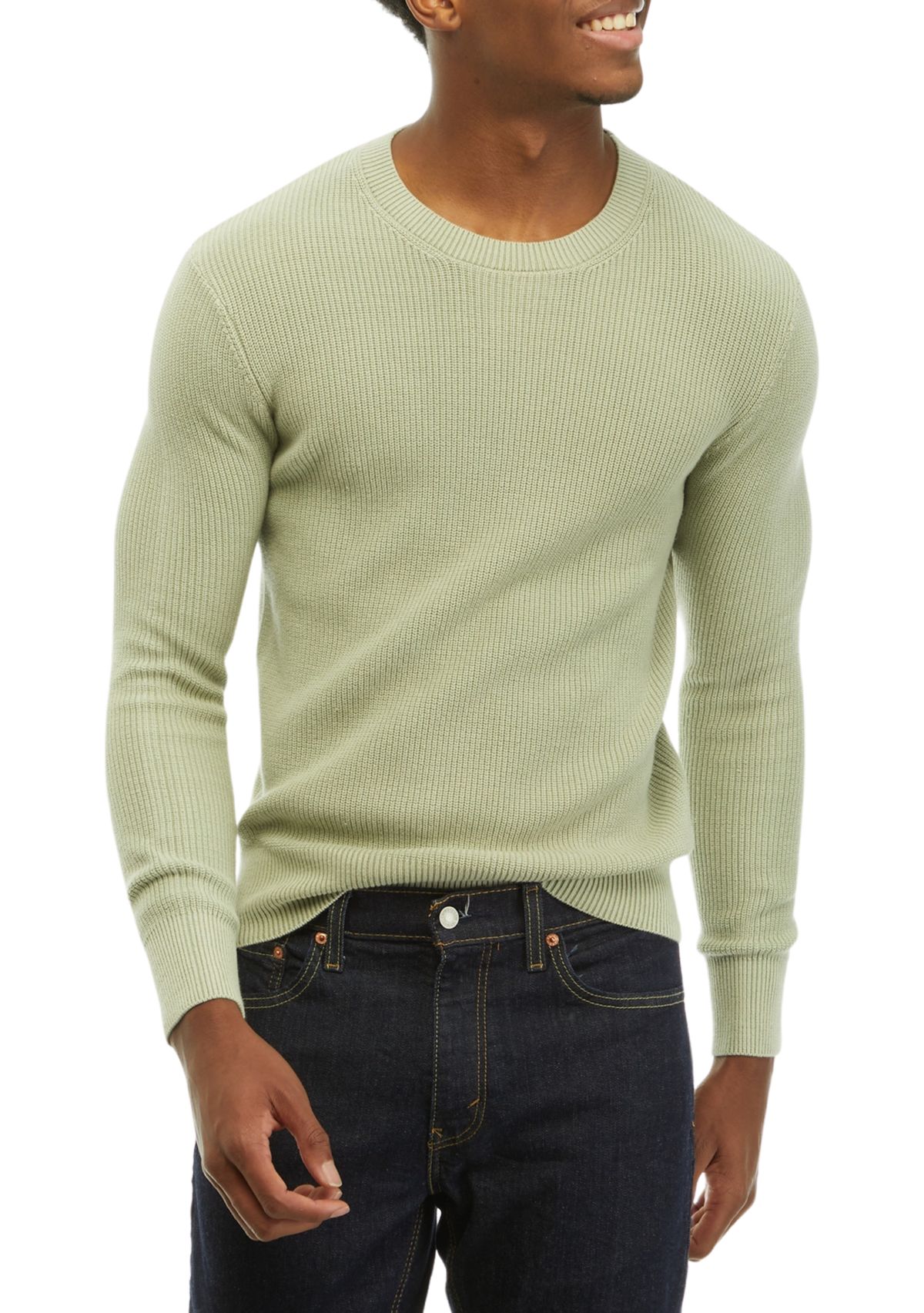 Mens Ribbed Pullover Sweater