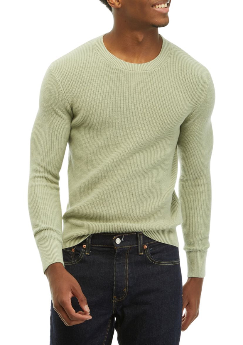 Mens Ribbed Pullover Sweater