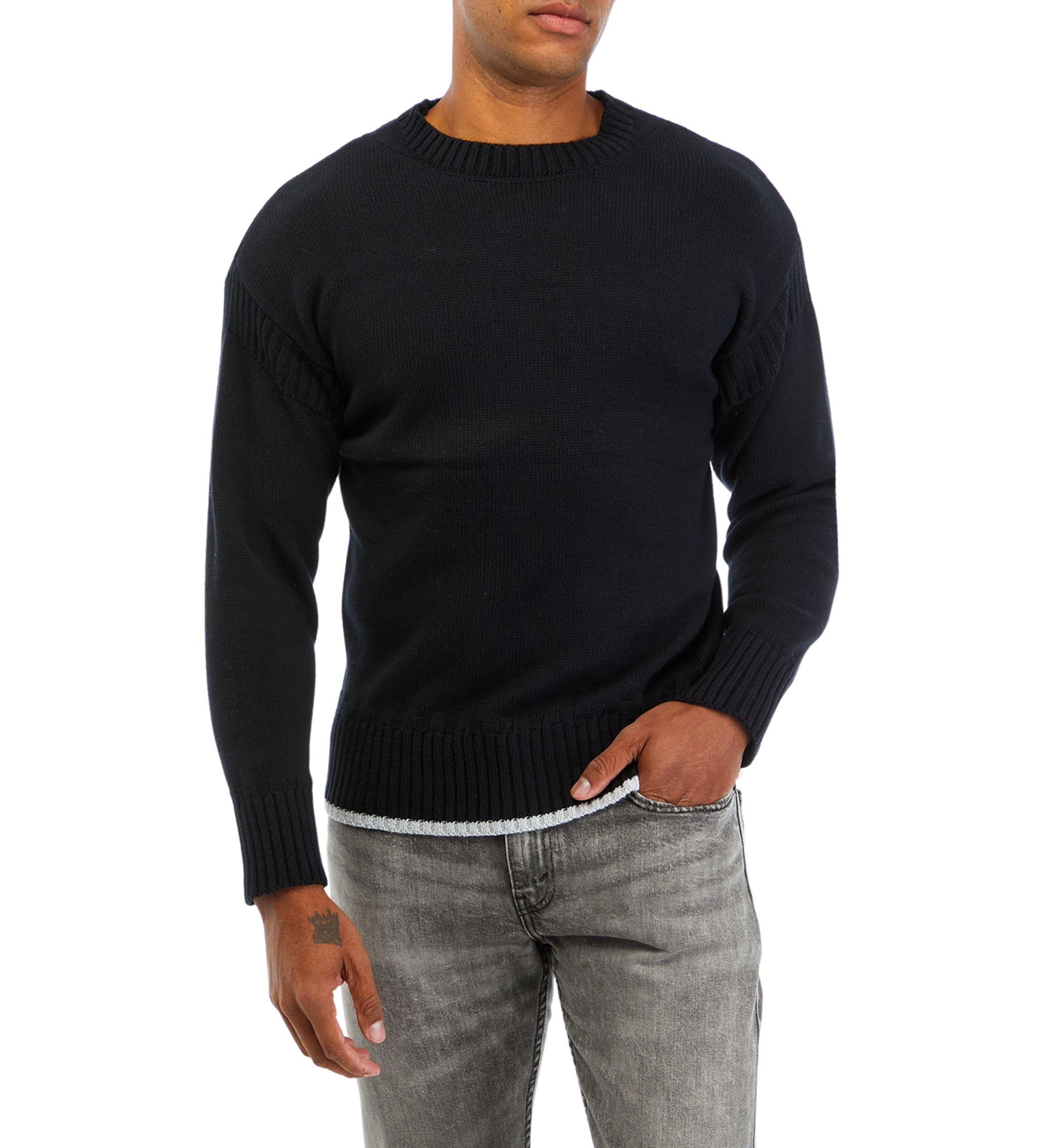Mens Solid Ribbed Sweater