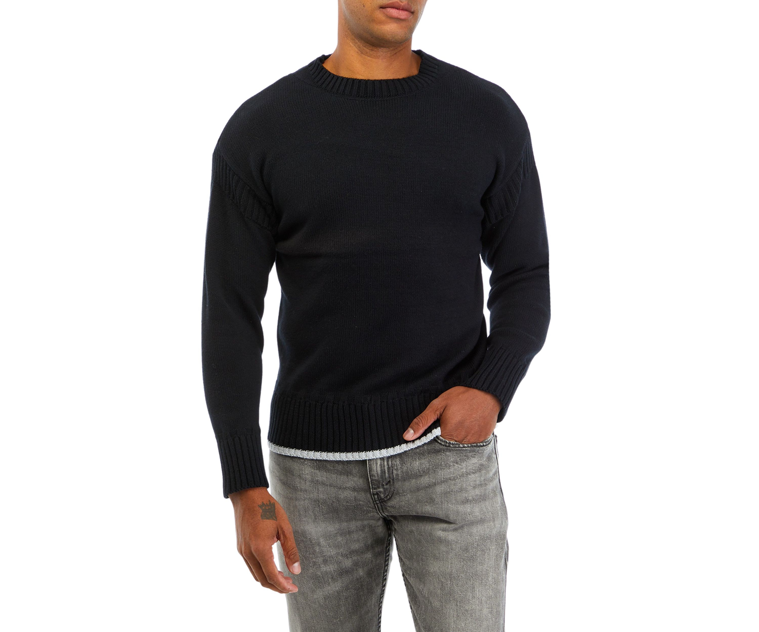 Mens Solid Ribbed Sweater