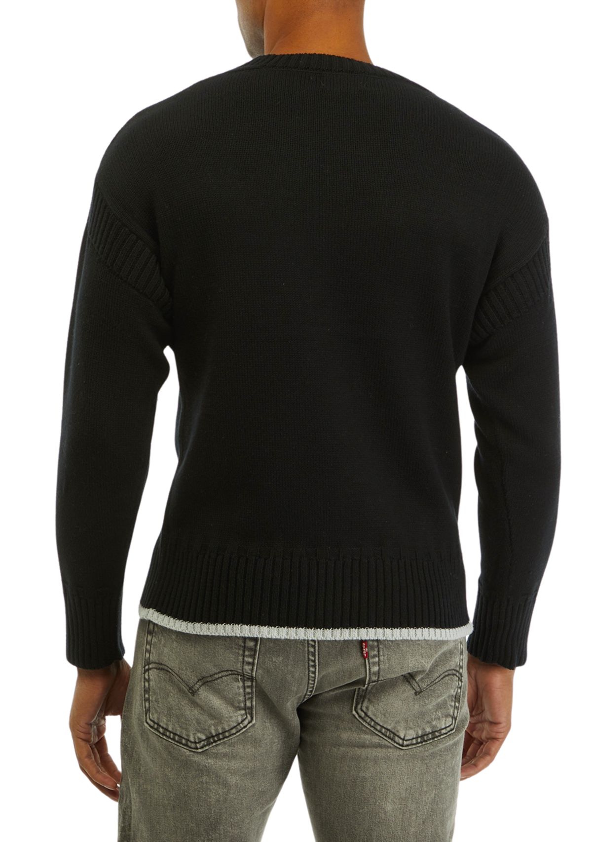 Mens Solid Ribbed Sweater