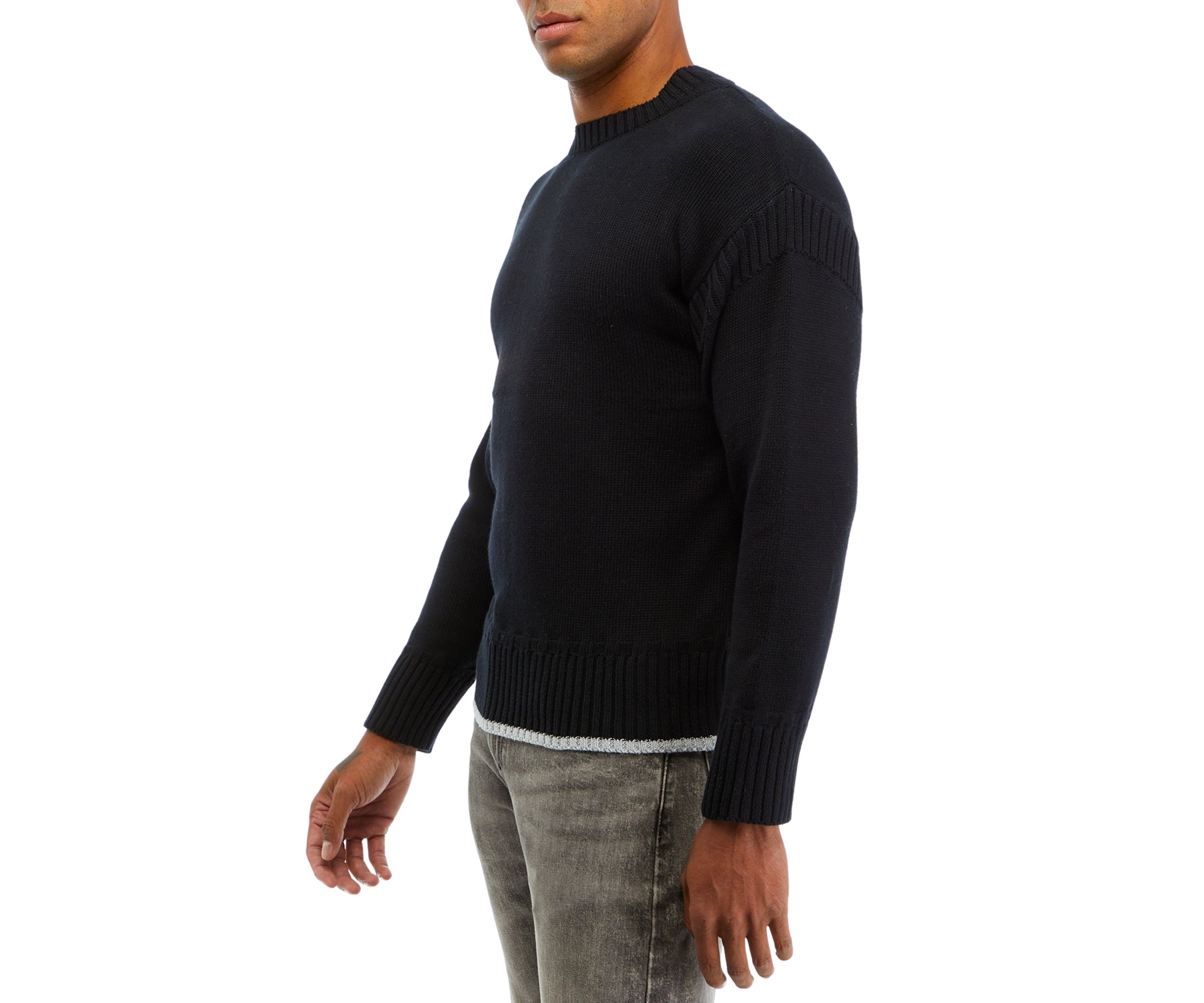 Mens Solid Ribbed Sweater