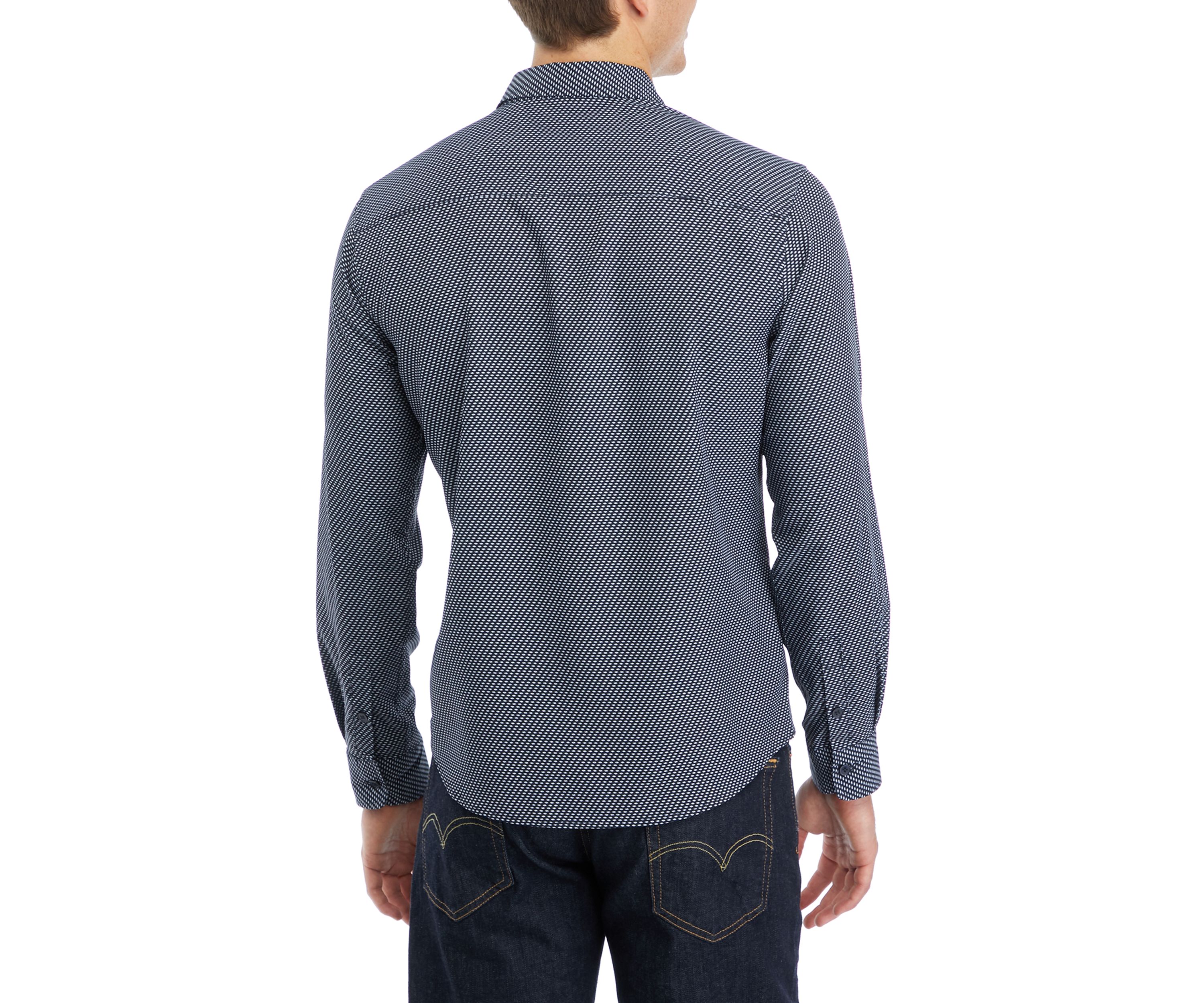 Mens Printed Woven Button Down Shirt