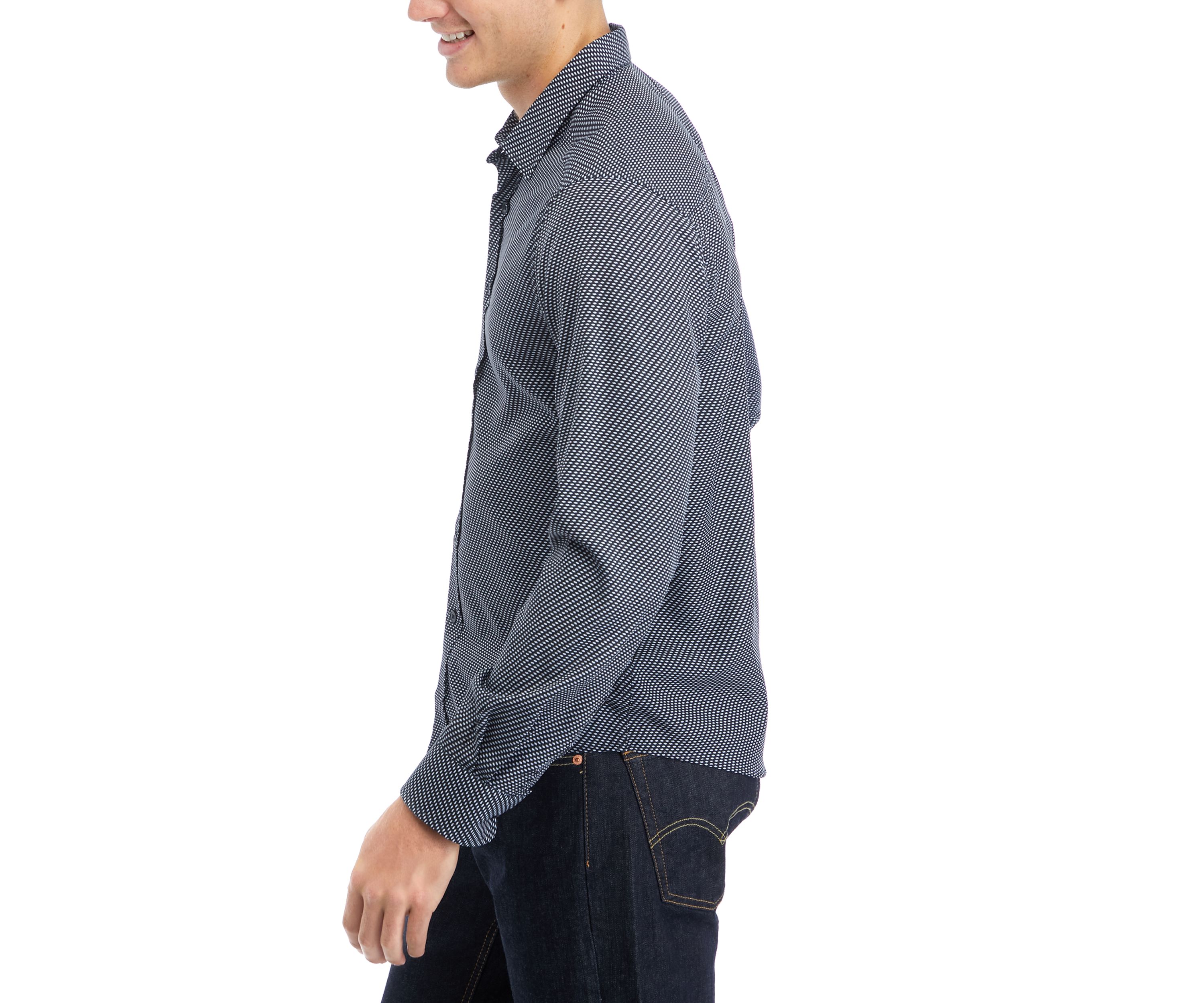 Mens Printed Woven Button Down Shirt